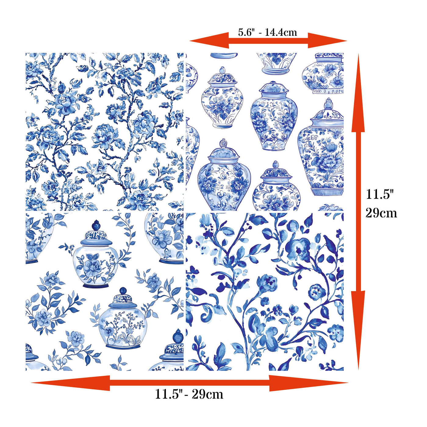 Decoupage Rice Paper (2 pc) - 8x Decoupage Toile de Jouy Designs for Collage, Card Making & Crafts, Decoupage by CRAFT KREATIVELY