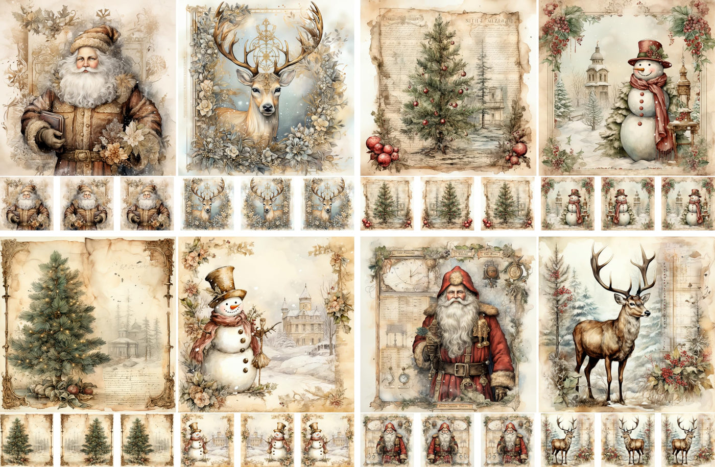 Decoupage Rice Papers - 4 Sheets | 32 Pieces | 8 Unique Designs | Versatile Designs for Art Projects & Crafting by CRAFT KREATIVELY