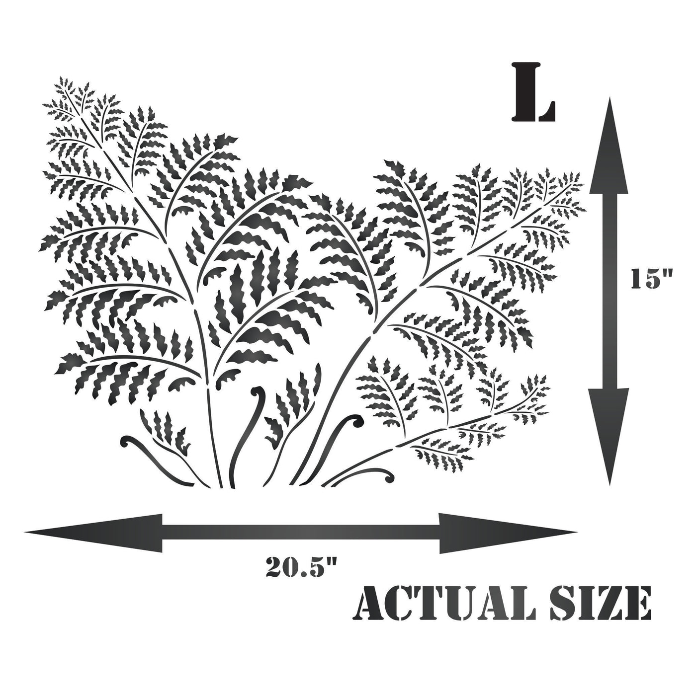 Tree Fern Stencil , 20.5 x 15 inch- Large Tropical Ferns