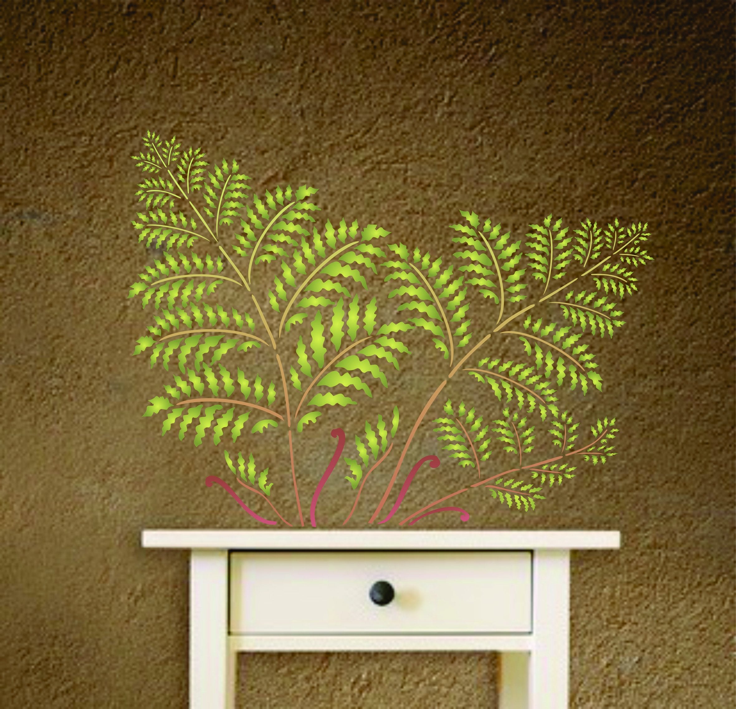 Fern Stencil - 37 x 26.5cm (M) - Reusable Tree Fern Leaf Frond Foliage Wall Stencil Template