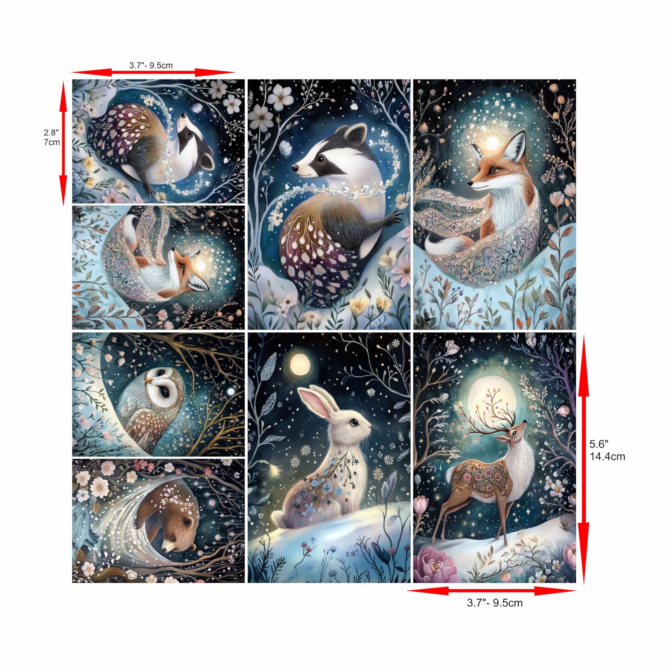 Animal Smalls Rice Papers – Decoupage Paper 16x Designs for Collage, Mixed Media, Card Making & Crafts, Decoupage by CRAFT KREATIVELY