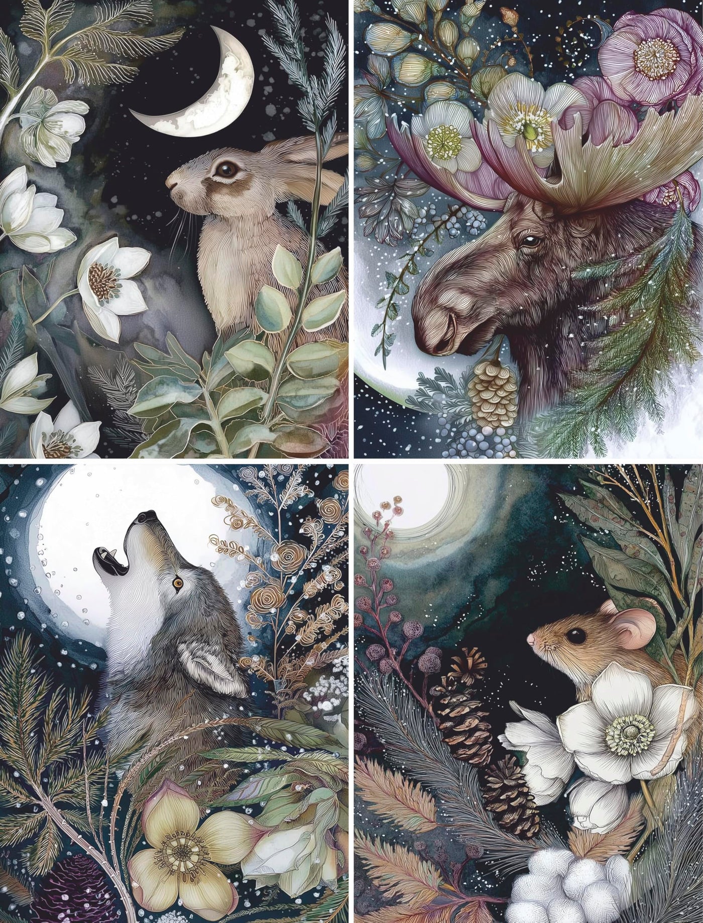 Decoupage Rice Papers - 6 Pieces | 6 Unique Designs | Versatile Decoupage Designs for Art Projects & Crafting by CRAFT KREATIVELY (Winter)