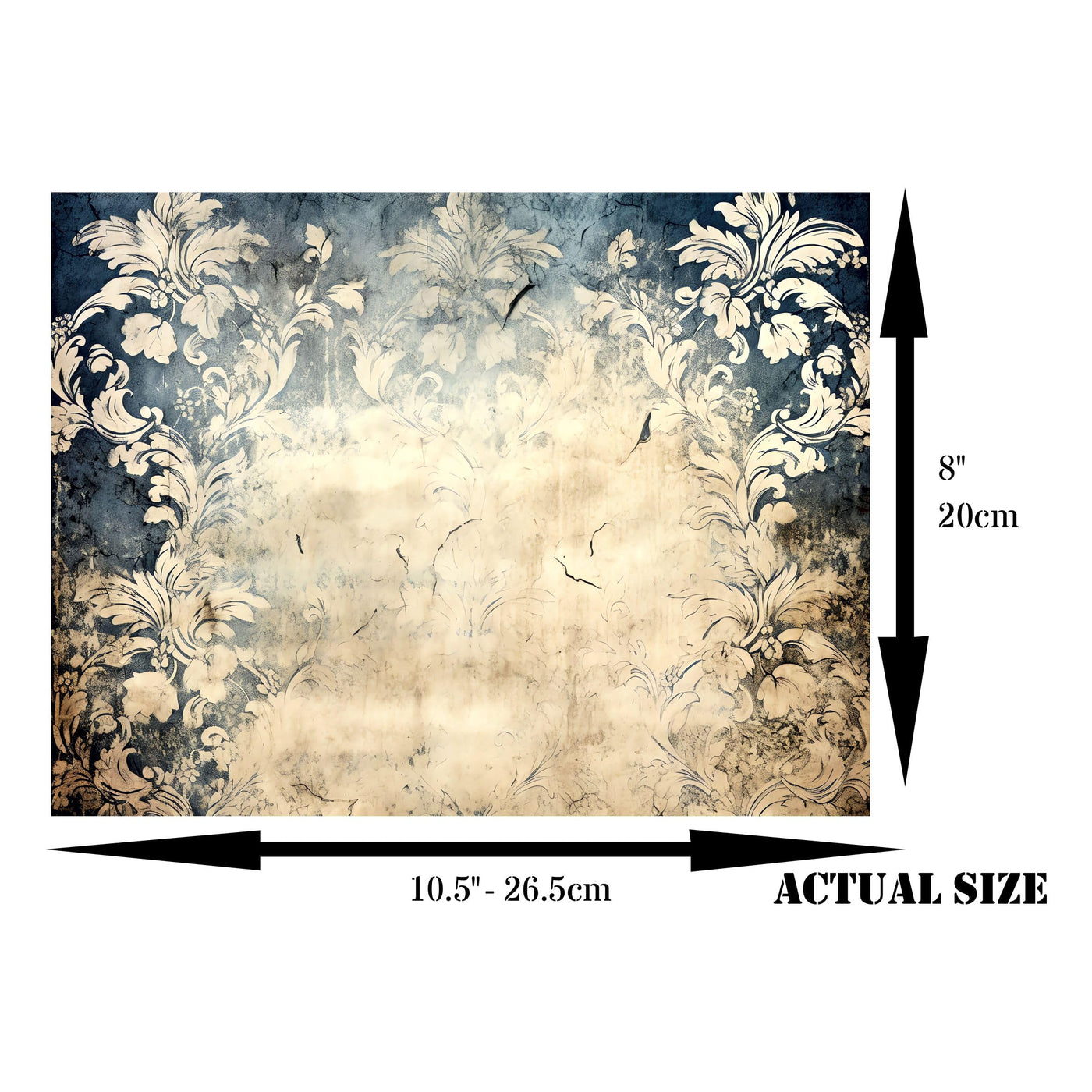 Blue Damask Rice Paper, 20 x 26,6cm (6pc) - 6 Designs for Scrapbooking Cards Crafts, Decoupage by CRAFT KREATIVELY