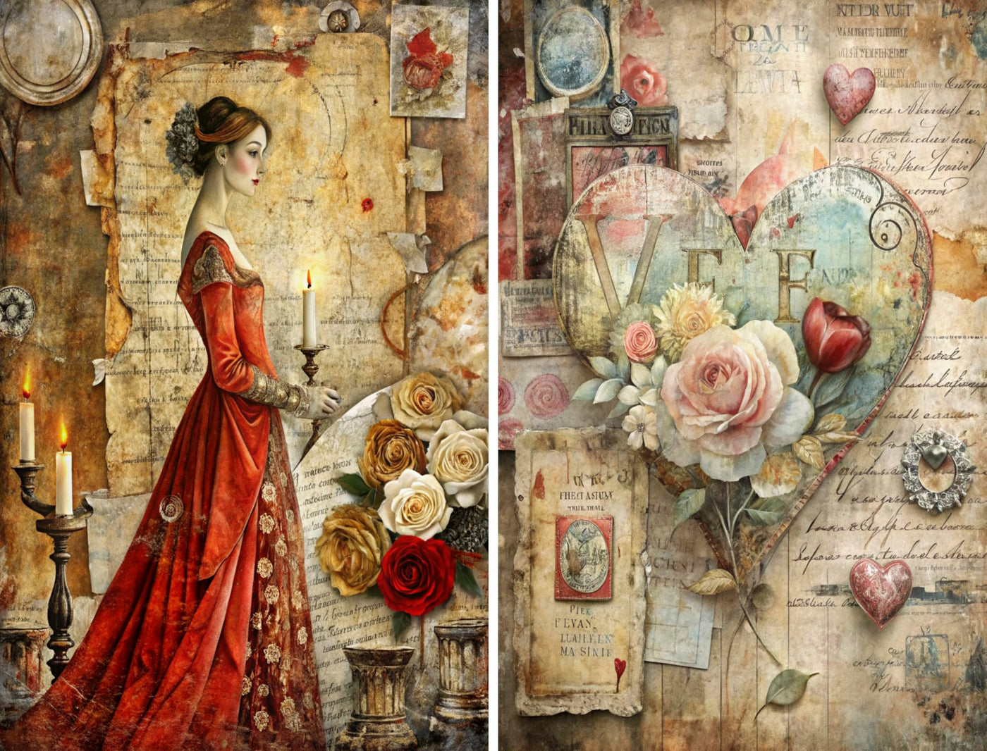 Decoupage Rice Papers - 6 Pieces | 6 Unique Designs | Versatile Decoupage Designs for Art Projects & Crafting by CRAFT KREATIVELY