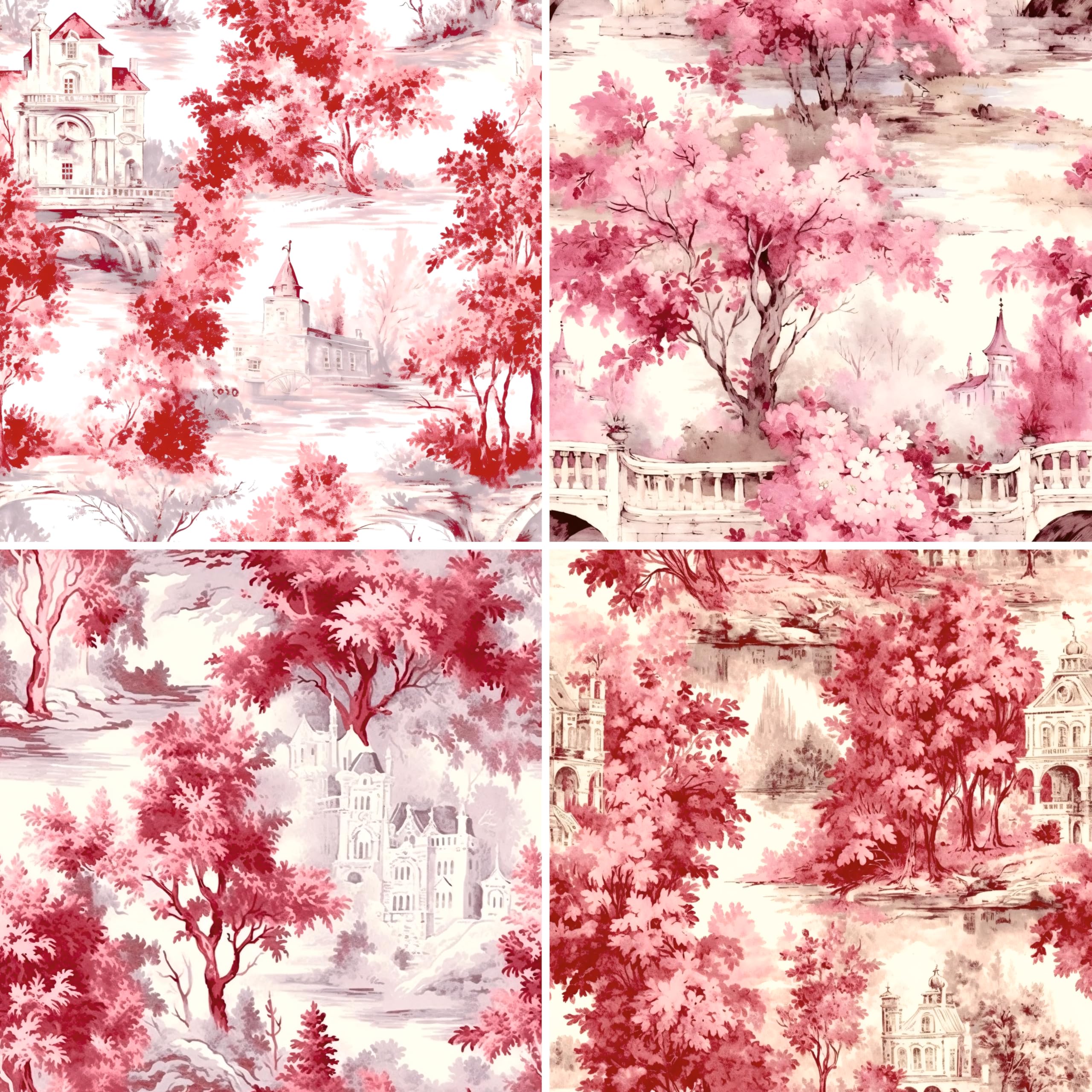Decoupage Rice Paper (2 pc) - 8x Decoupage Toile de Jouy Designs for Collage, Card Making & Crafts, Decoupage by CRAFT KREATIVELY