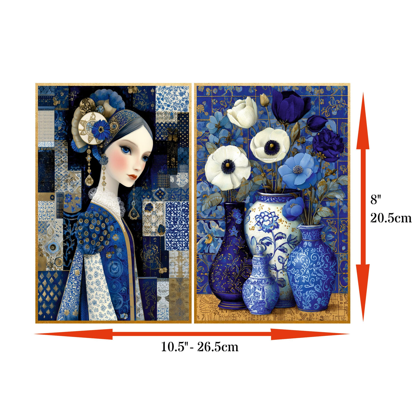 Decoupage Rice Papers - 6 Pieces | 6 Unique Designs | Versatile Decoupage Designs for Art Projects & Crafting by CRAFT KREATIVELY
