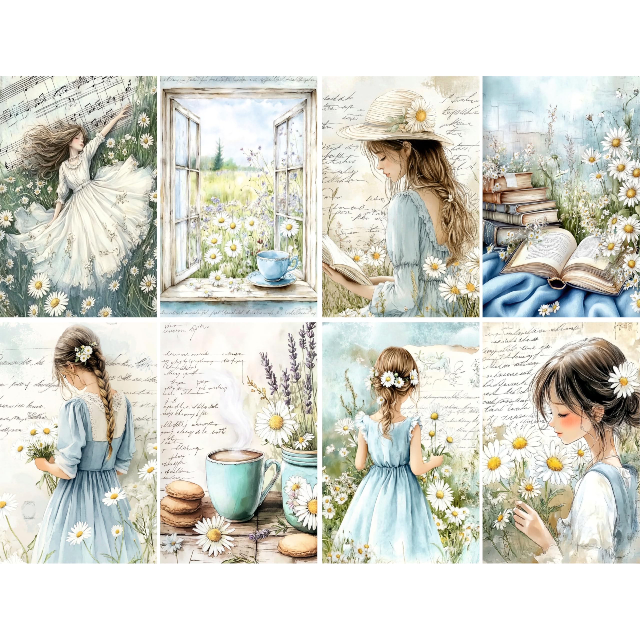 Decoupage Rice Paper, 20 x 26.5cm (6 Sheets) – 6x Decoupage Papers for Collage, Mixed Media, Card Making & Crafts, Decoupage by CRAFT KREATIVELY