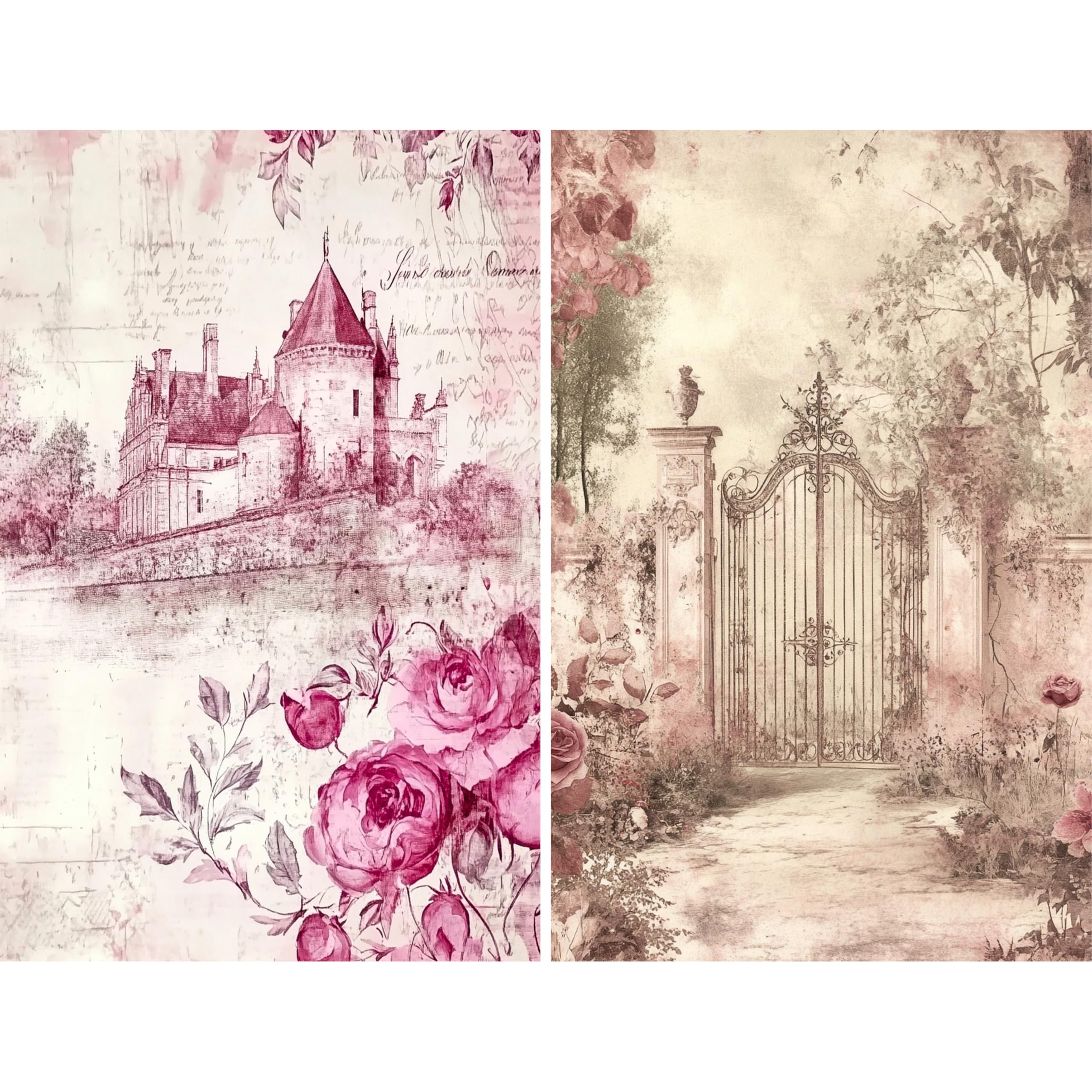 Decoupage Rice Paper, 20 x 26.5cm (6 Sheets) – 6x Decoupage Papers for Collage, Mixed Media, Card Making & Crafts, Decoupage by CRAFT KREATIVELY