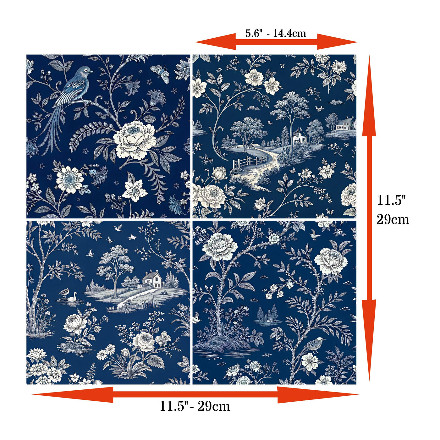 Decoupage Rice Paper (2 pc) - 8x Decoupage Toile de Jouy Designs for Collage, Card Making & Crafts, Decoupage by CRAFT KREATIVELY