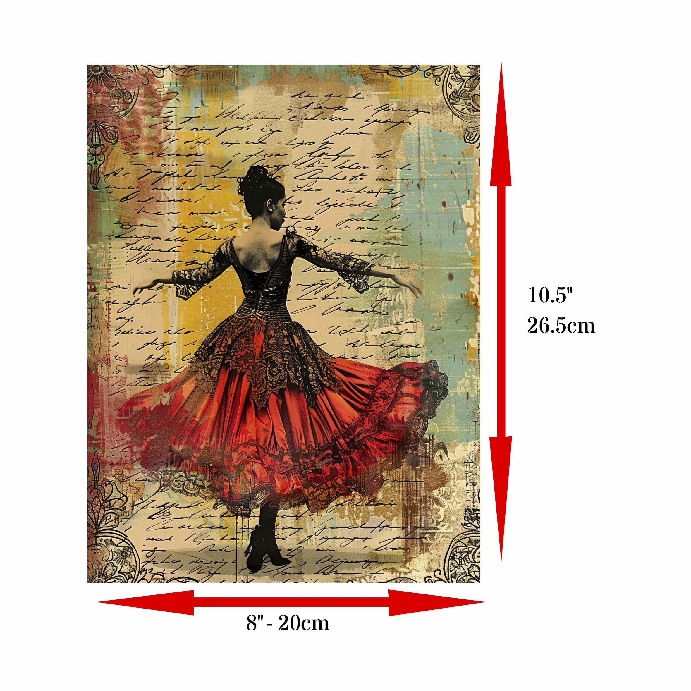 Decoupage Rice Paper, 20 x 26.5cm (6 Sheets) – 6x Decoupage Ballet Papers for Collage, Mixed Media, Card Making & Crafts, Decoupage by CRAFT KREATIVELY