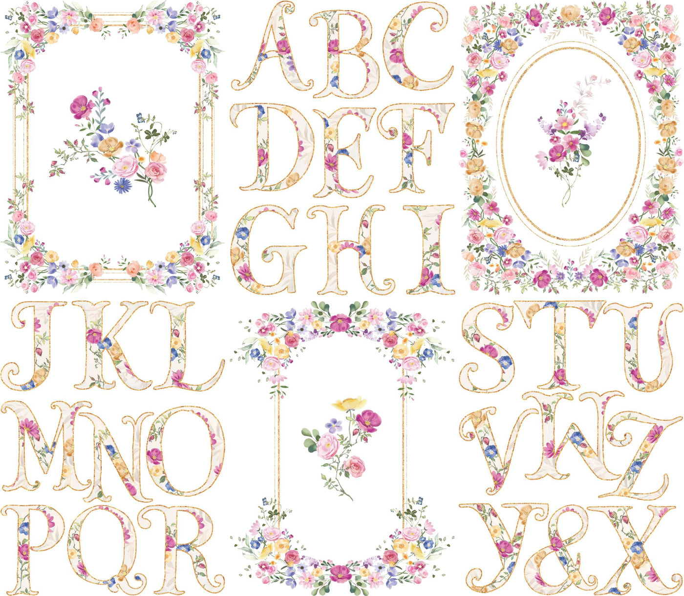 Letters n Frames Rice Paper - Hand Painted Decoupage Craft Cards