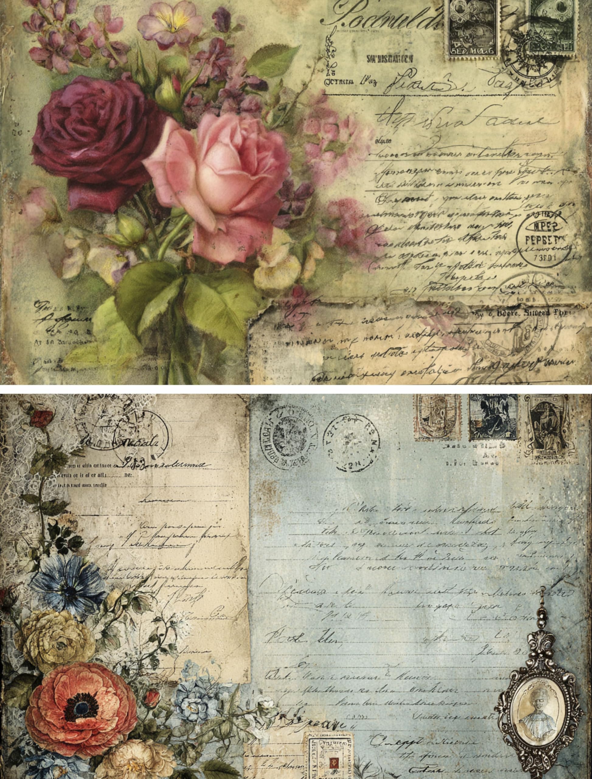 Decoupage Rice Papers - 6 Pieces | 6 Unique Designs | Versatile Decoupage Designs for Art Projects & Crafting by CRAFT KREATIVELY