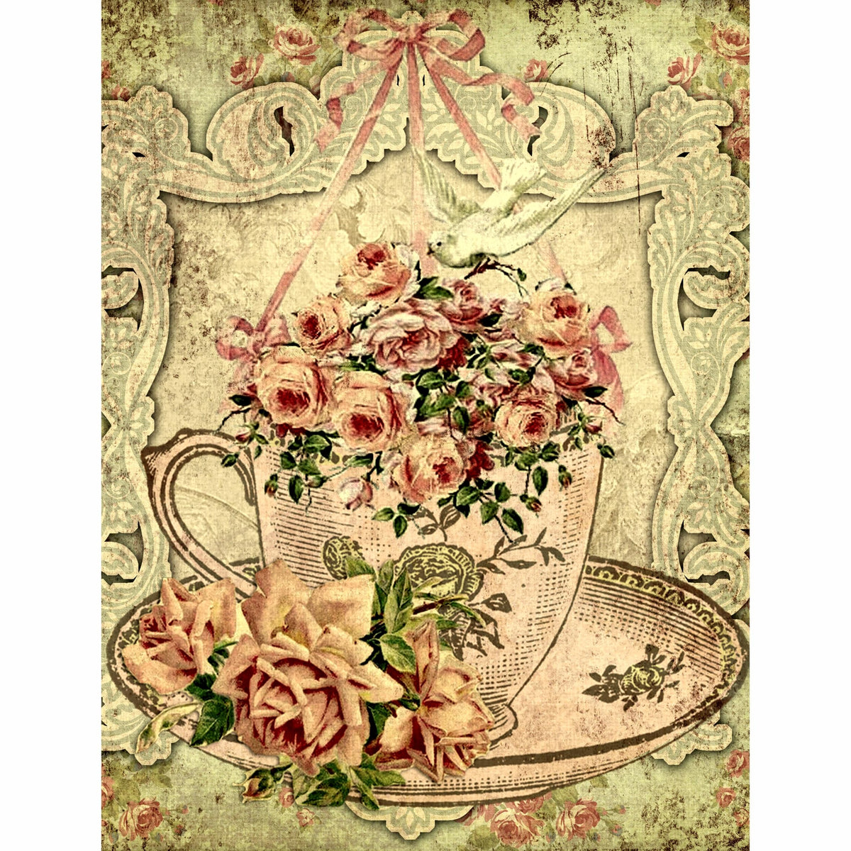 Victorian Decoupage Mulberry Rice Paper, 20.32 x 26.67 cm - 6 Unique Printed Mulberry Paper Images 30gsm Visible Fibres for Decoupage Crafts Mixed Media Collage Art