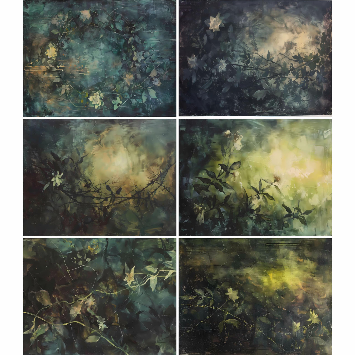 Abstract Flora Rice Papers – Decoupage Paper 6x Designs for Collage, Mixed Media, Card Making & Crafts, Decoupage by CRAFT KREATIVELY