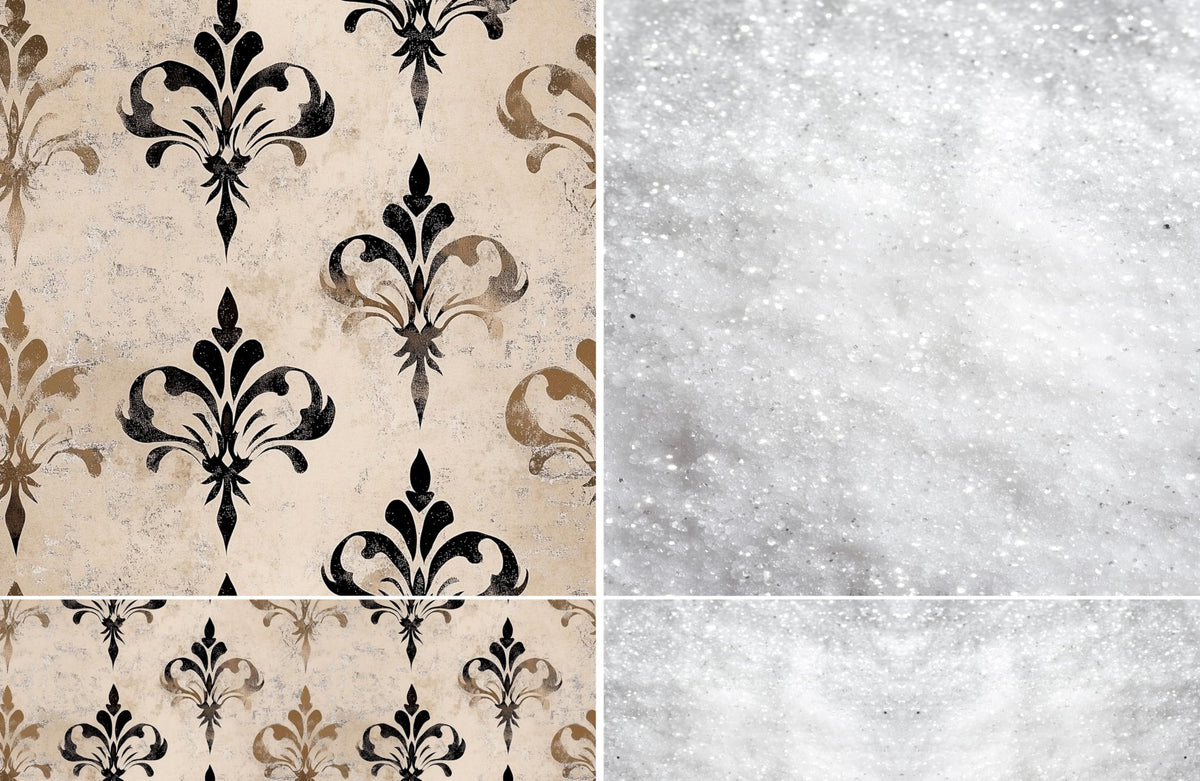Winter Damask Decoupage Rice Papers, 8 x 11.5 inch (A4) - 4 Sheets | 16 Pieces | 8 Unique Designs | Versatile Christmas Designs for Art Projects & Crafting by CRAFT KREATIVELY