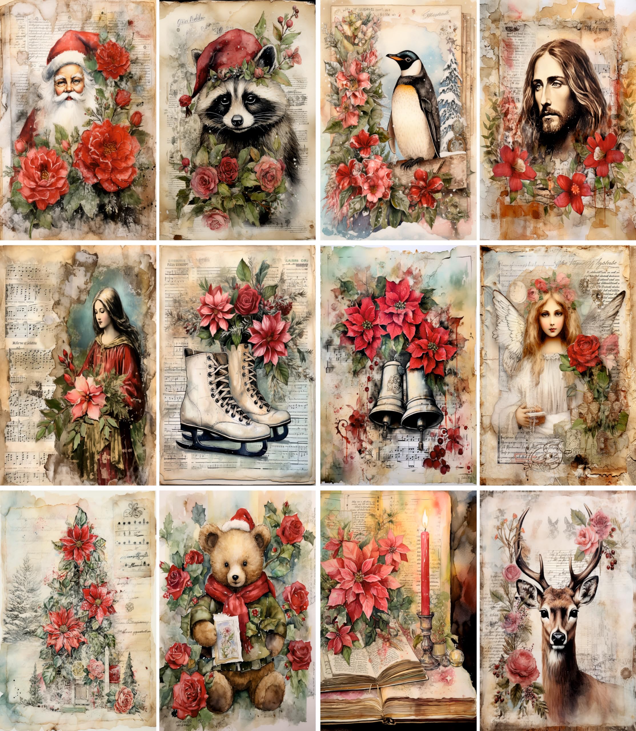 Decoupage Rice Papers - 6 Sheets | 6 Unique Designs | Versatile Christmas Designs for Art Projects & Crafting by CRAFT KREATIVELY