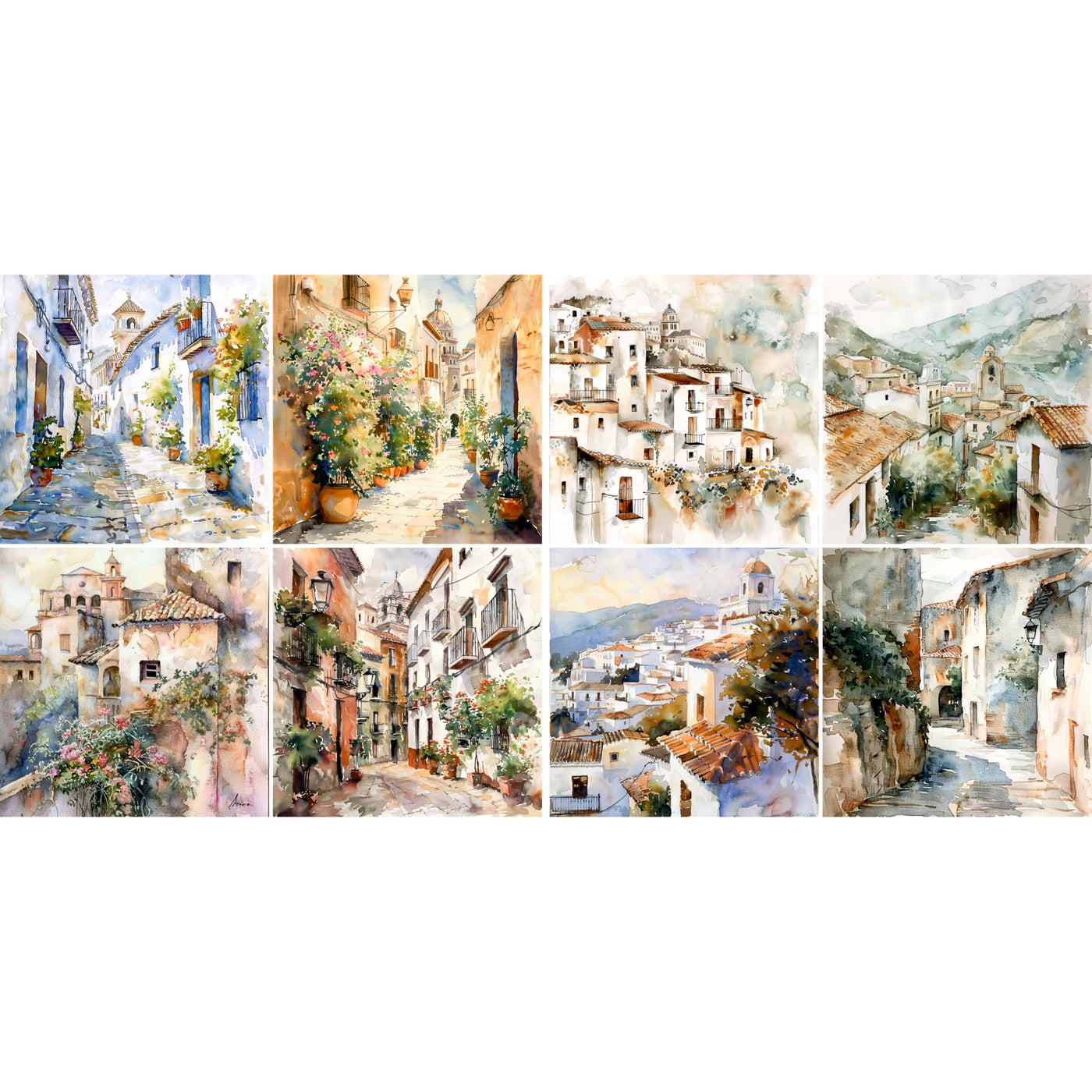 Decoupage Rice Paper (2 pc) - 8x Decoupage Watercolour Designs for Collage, Card Making & Crafts, Decoupage by CRAFT KREATIVELY