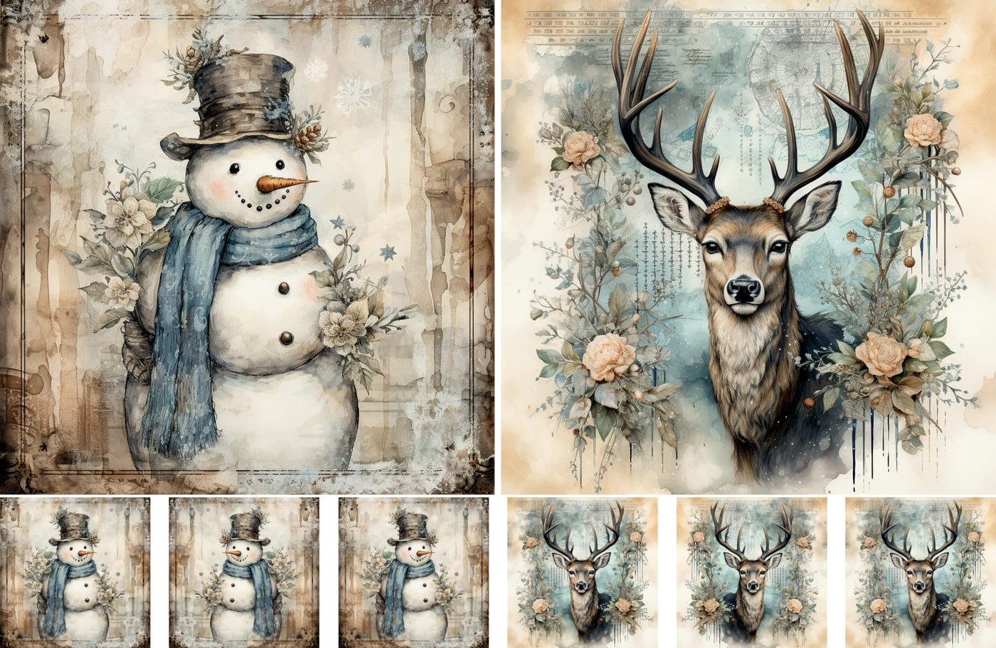 Decoupage Rice Papers - 4 Sheets | 32 Pieces | 8 Unique Designs | Versatile Designs for Art Projects & Crafting by CRAFT KREATIVELY