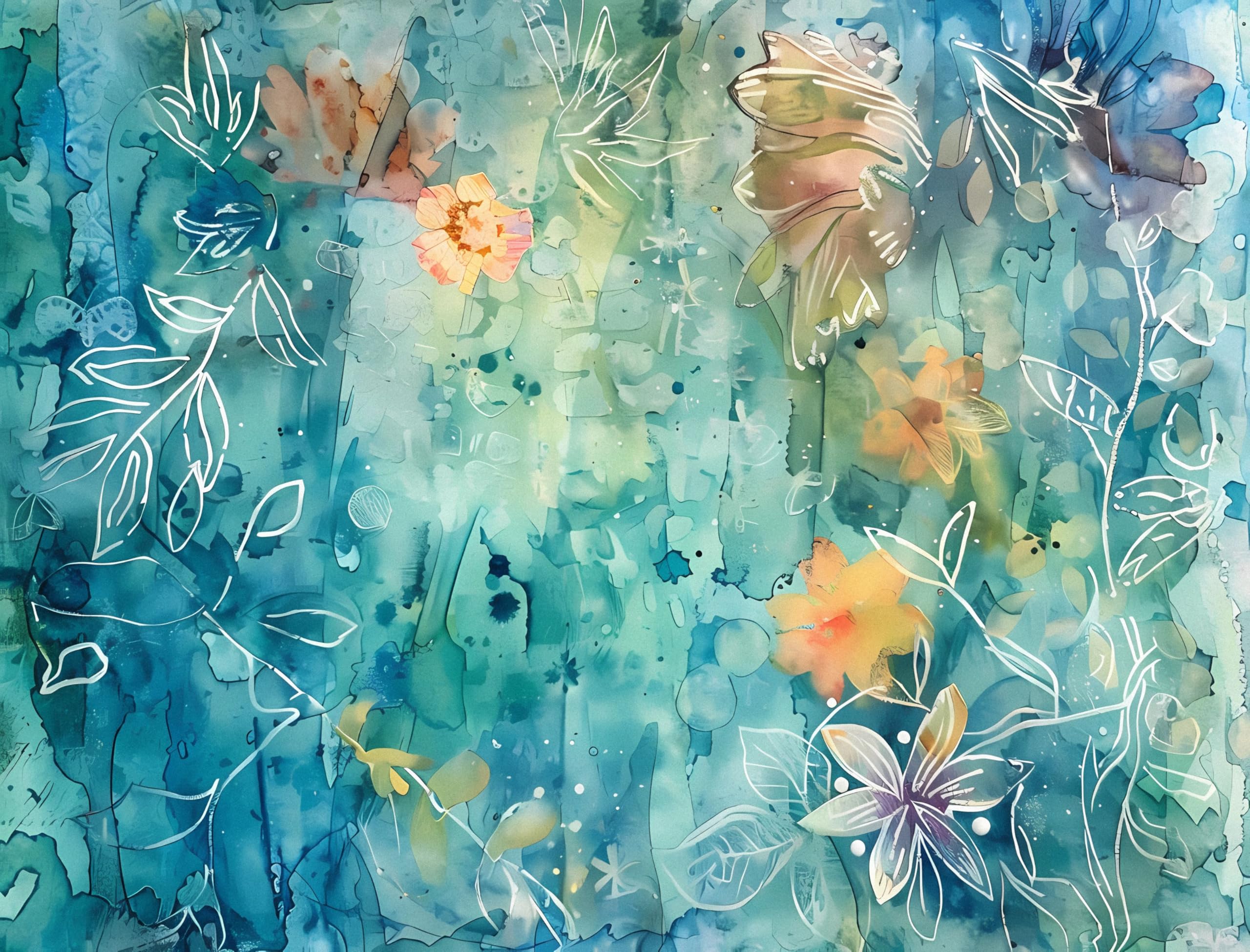 Abstract Flora Rice Papers – Decoupage Paper 6x Designs for Collage, Mixed Media, Card Making & Crafts, Decoupage by CRAFT KREATIVELY