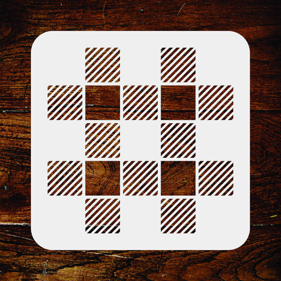 Buffalo Plaid Stencil - Reusable Folkart Check Pattern Allover Wall Stencils Template
