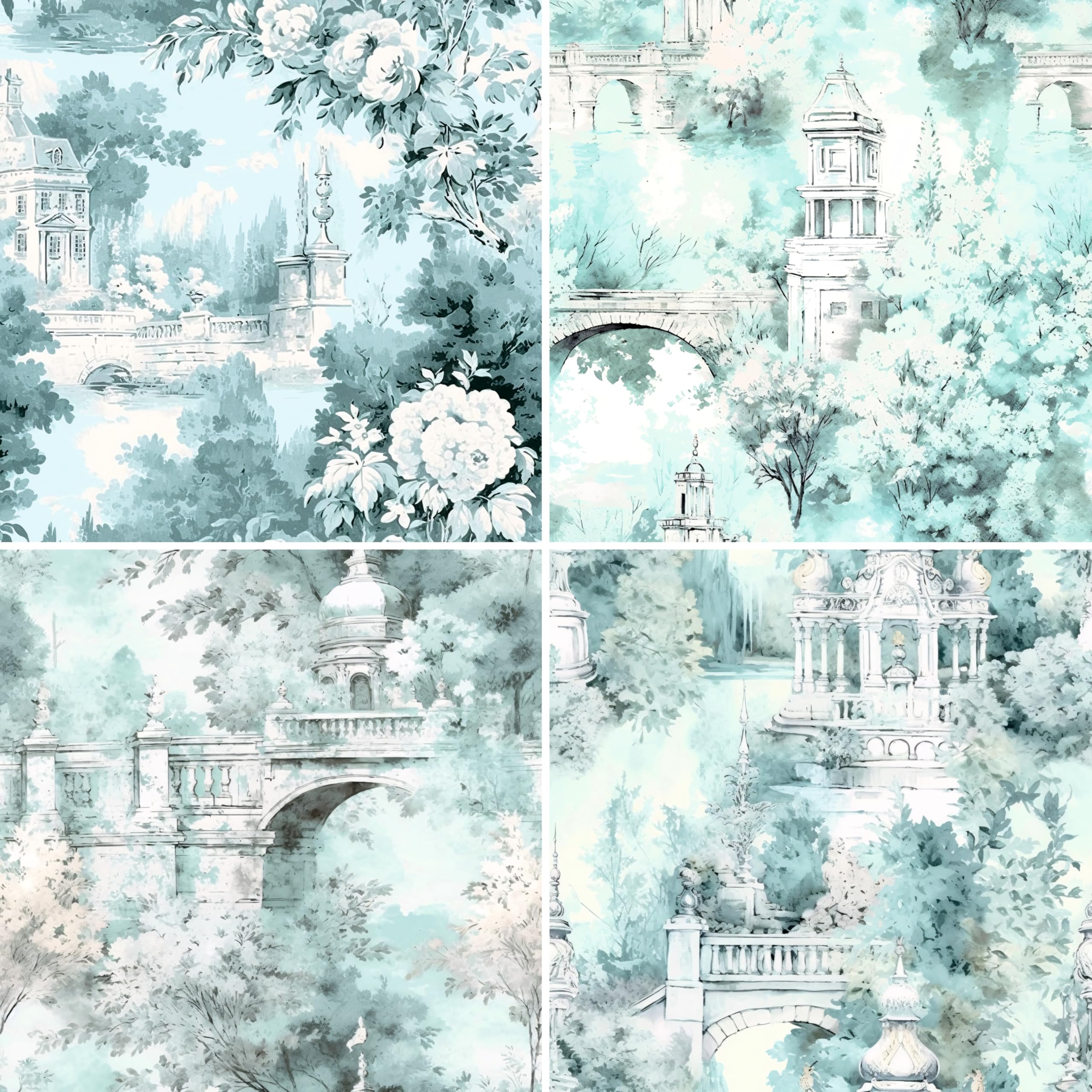 Decoupage Rice Paper (2 pc) - 8x Decoupage Toile de Jouy Designs for Collage, Card Making & Crafts, Decoupage by CRAFT KREATIVELY