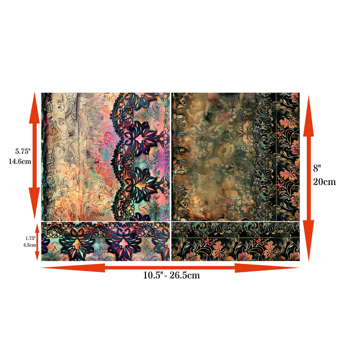 Square Rice Papers – Decoupage Paper Design for Furniture, Mixed Media, Cards & Crafts, Decoupage by CRAFT KREATIVELY