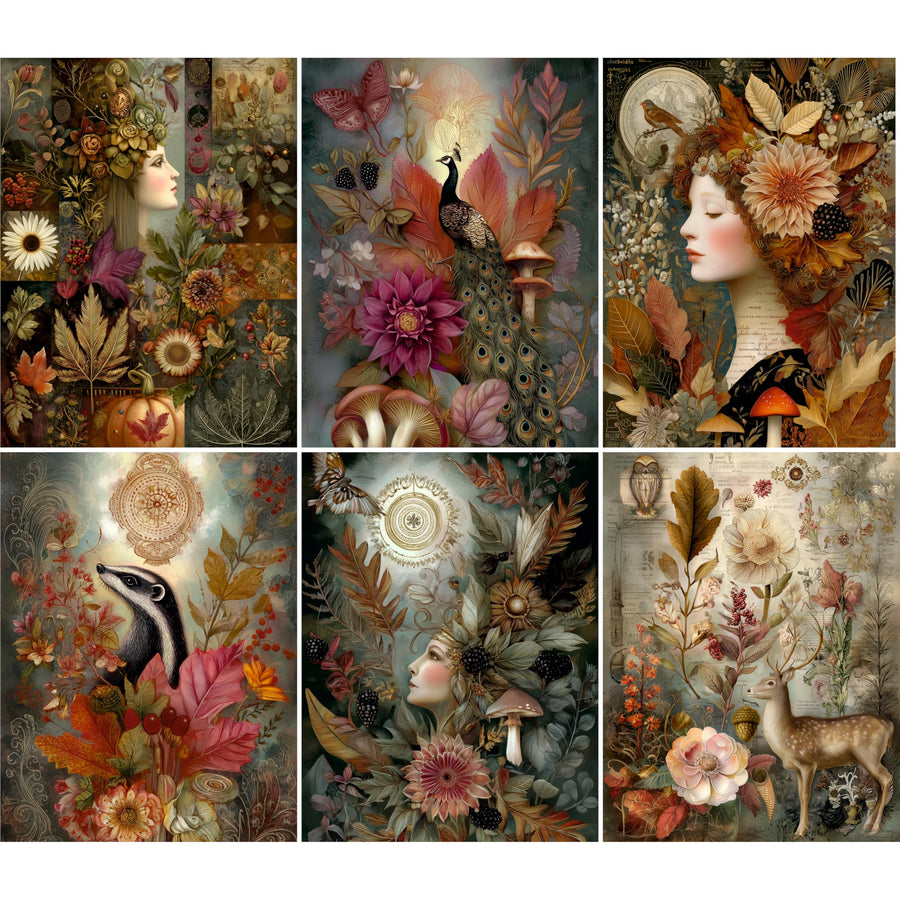 Decoupage Rice Papers - 6 Pieces | 6 Unique Designs | Versatile Decoupage Designs for Art Projects & Crafting by CRAFT KREATIVELY (Magic)
