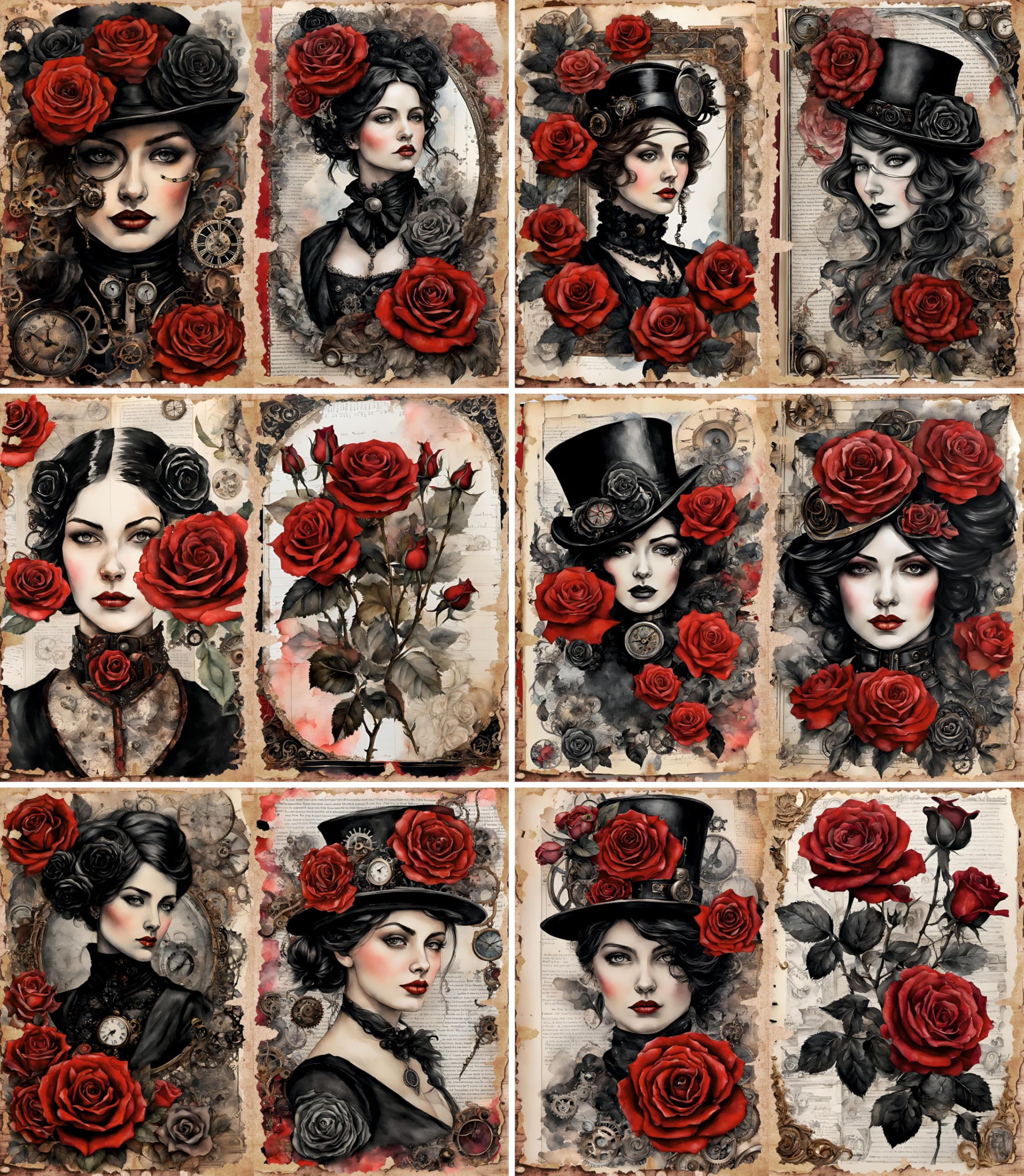 Decoupage Rice Paper, 20 x 26.5cm (6 Sheets) – 6x Decoupage Papers for Collage, Mixed Media, Card Making & Crafts, Decoupage by CRAFT KREATIVELY