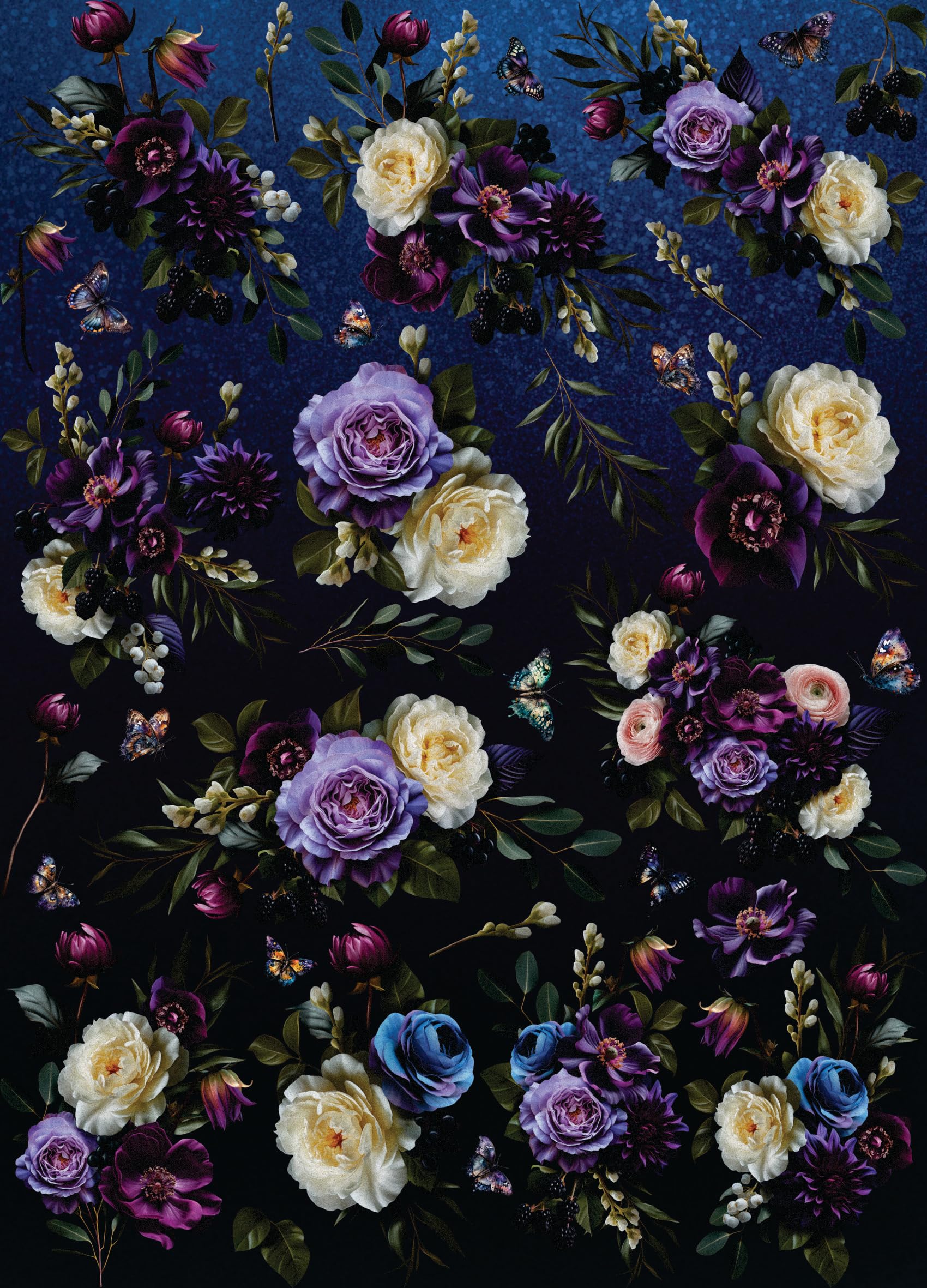 Dark Moody Purple Rice Paper, 29 x 40cm (1pc) - for Furniture Poster Craft Decoupage by CRAFT KREATIVELY