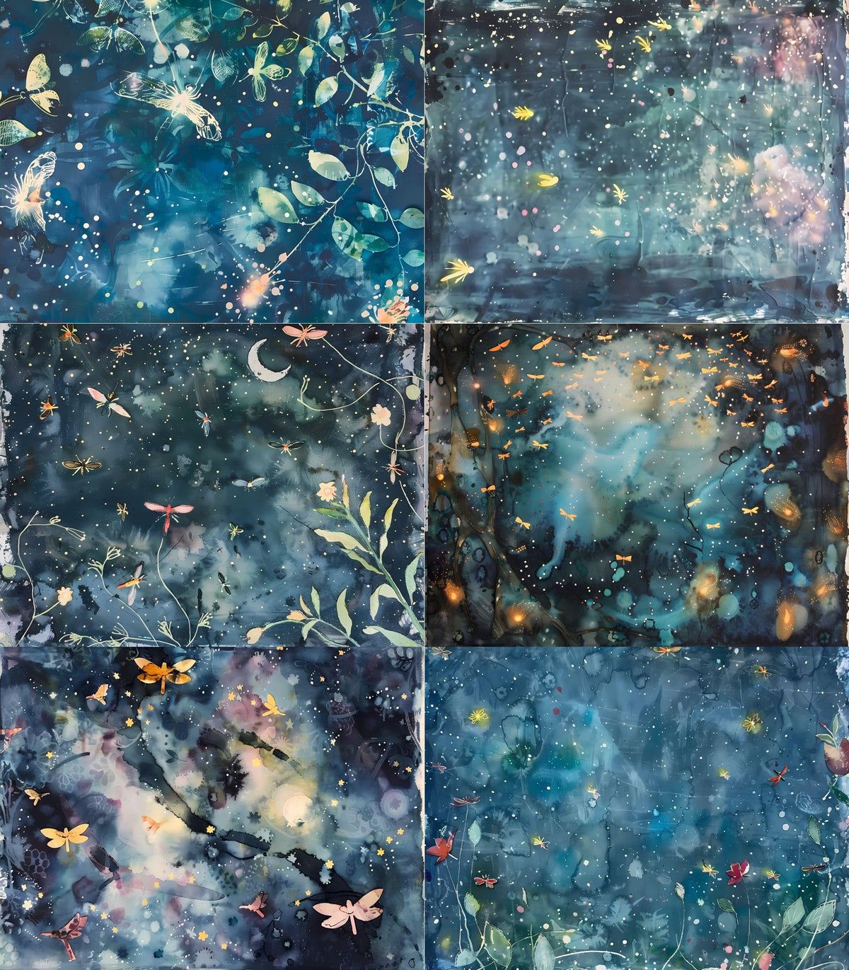 Abstract Flora Rice Papers – Decoupage Paper 6x Designs for Collage, Mixed Media, Card Making & Crafts, Decoupage by CRAFT KREATIVELY