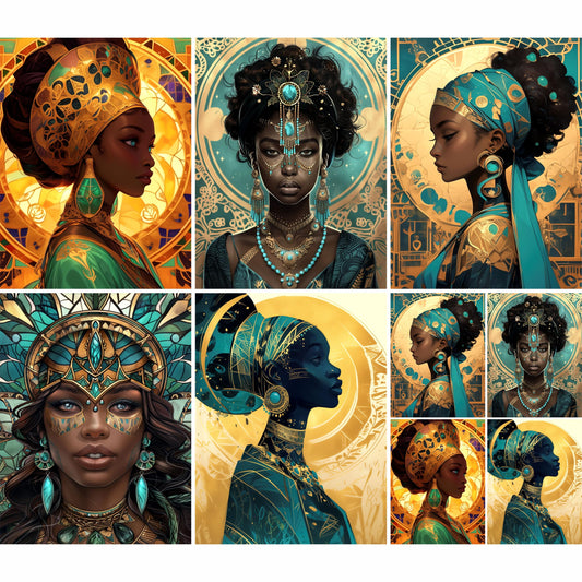 African Girls Rice Papers, 20 x 26.5cm (6 Sheets) – Decoupage Paper 6x Designs for Collage, Mixed Media, Card Making & Crafts, Decoupage by CRAFT KREATIVELY