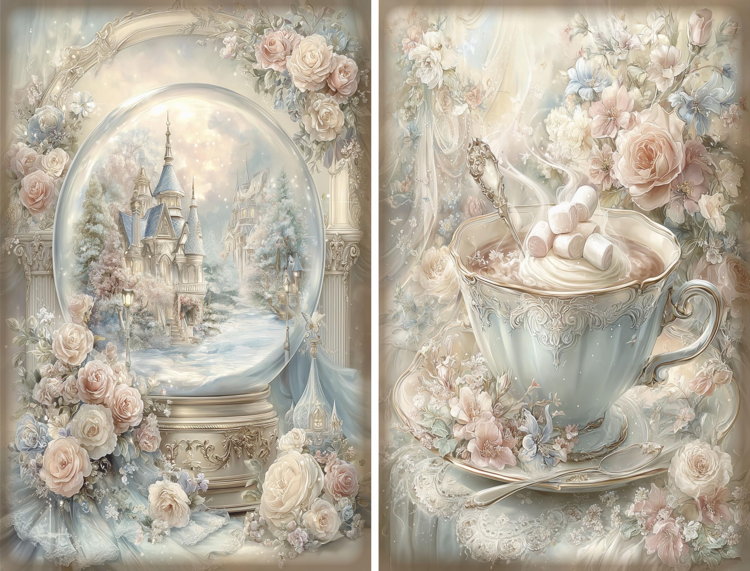 Decoupage Rice Papers - 6 Pieces | 6 Unique Designs | Versatile Decoupage Designs for Art Projects & Crafting by CRAFT KREATIVELY