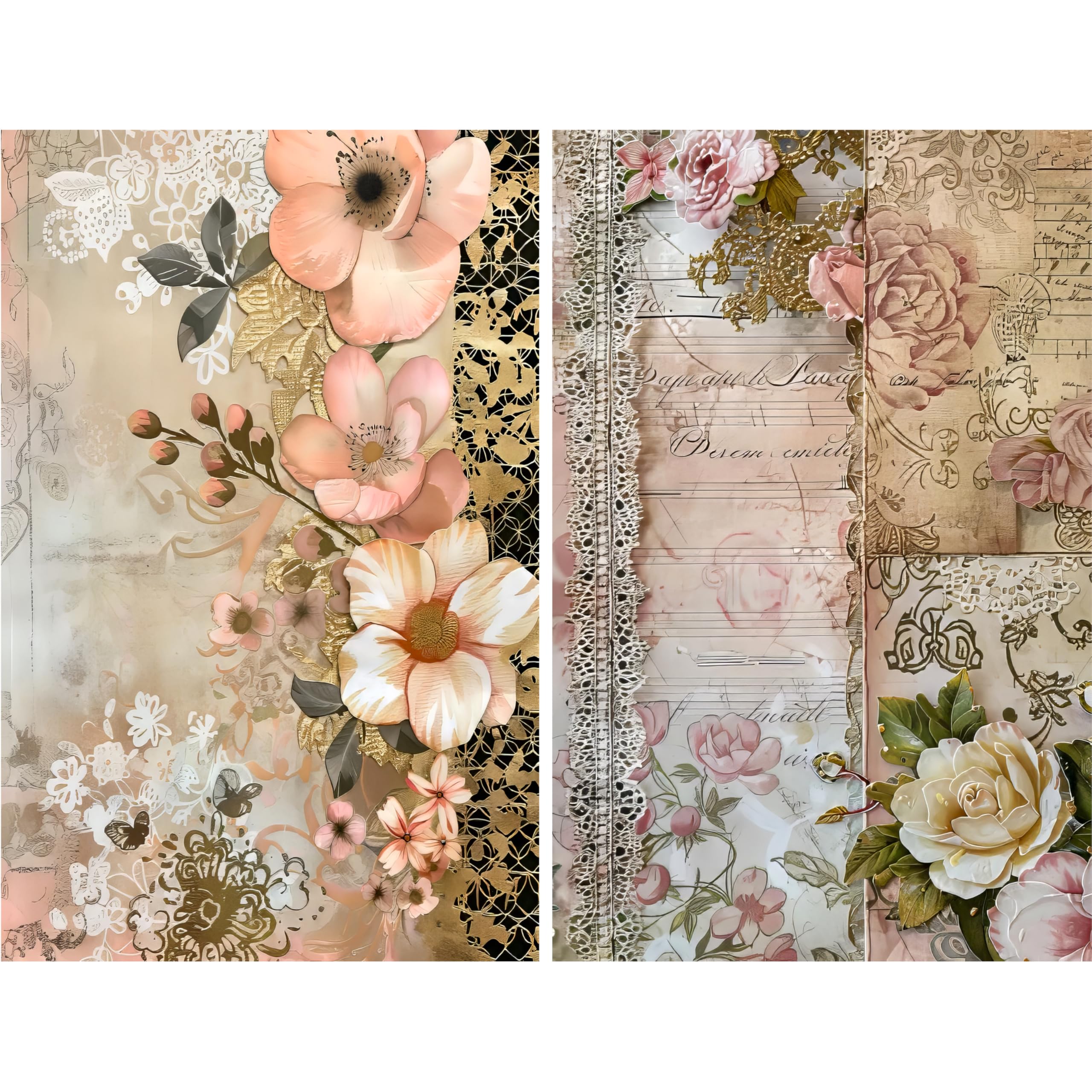 Decoupage Rice Paper, 20 x 26.5cm (6 Sheets) – 6x Decoupage Papers for Collage, Mixed Media, Card Making & Crafts, Decoupage by CRAFT KREATIVELY
