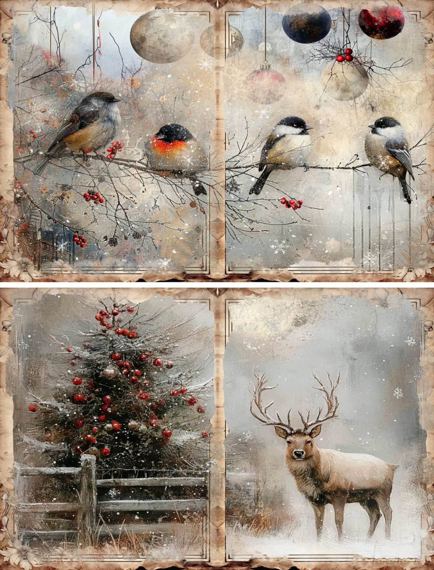 Decoupage Rice Papers - 6 Pieces | 6 Unique Designs | Versatile Decoupage Designs for Art Projects & Crafting by CRAFT KREATIVELY