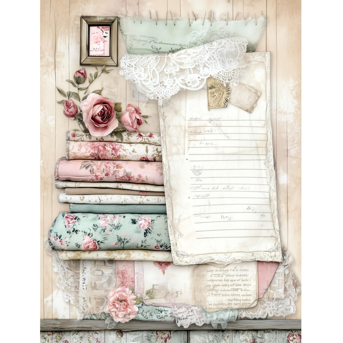 Sewing Rice Papers – Decoupage Paper Design for Furniture, Mixed Media, Cards & Crafts, Decoupage by CRAFT KREATIVELY
