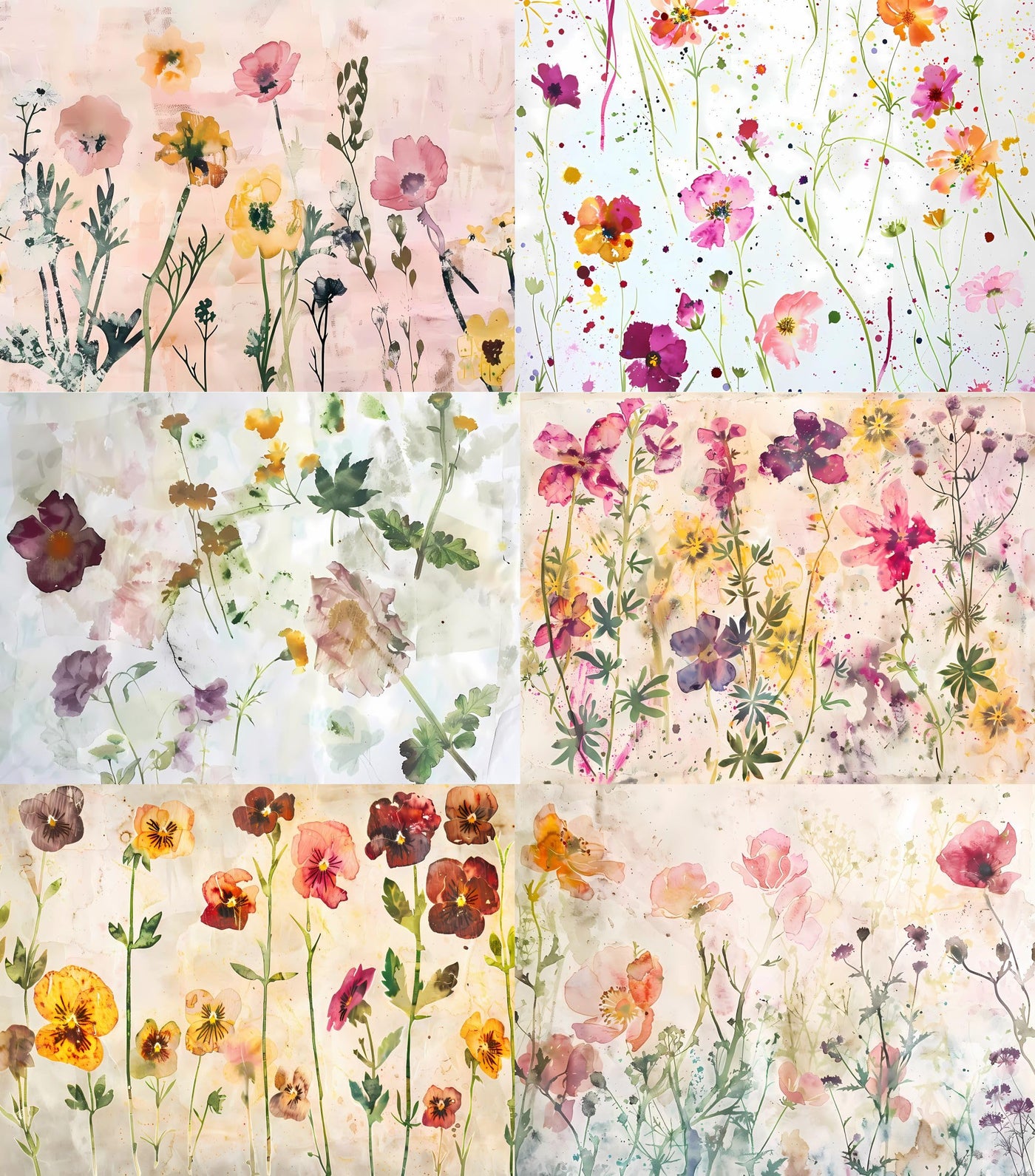 Abstract Flora Rice Papers – Decoupage Paper 6x Designs for Collage, Mixed Media, Card Making & Crafts, Decoupage by CRAFT KREATIVELY