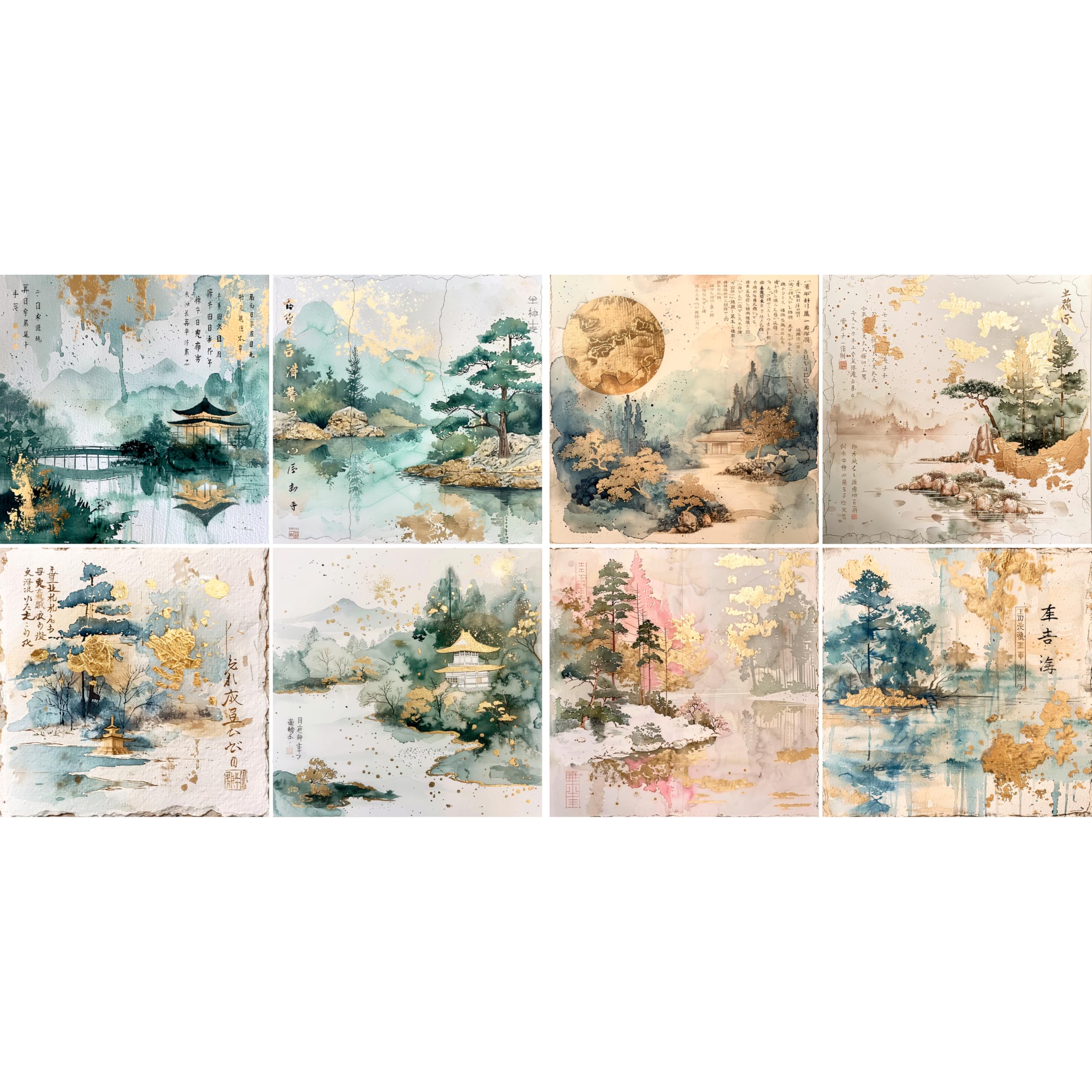 Decoupage Rice Paper (2 pc) - 8x Decoupage Watercolour Designs for Collage, Card Making & Crafts, Decoupage by CRAFT KREATIVELY