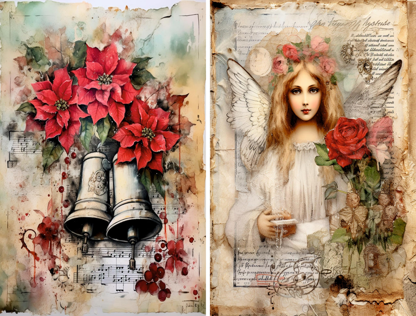 Decoupage Rice Papers - 6 Sheets | 6 Unique Designs | Versatile Christmas Designs for Art Projects & Crafting by CRAFT KREATIVELY