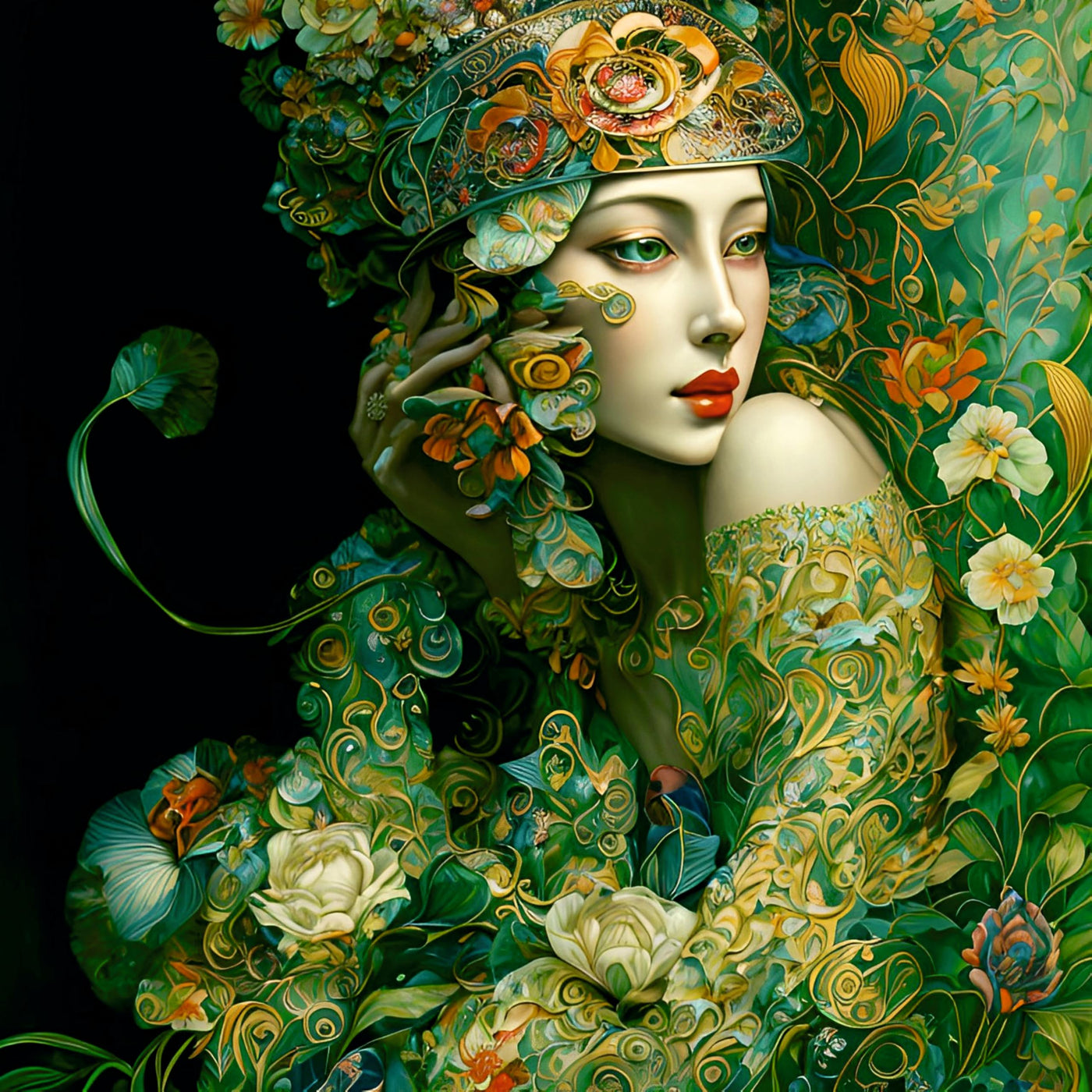 Decoupage Rice Paper (2 pc) - 2 surreal women for Furniture Poster Craft Decoupage by CRAFT KREATIVELY