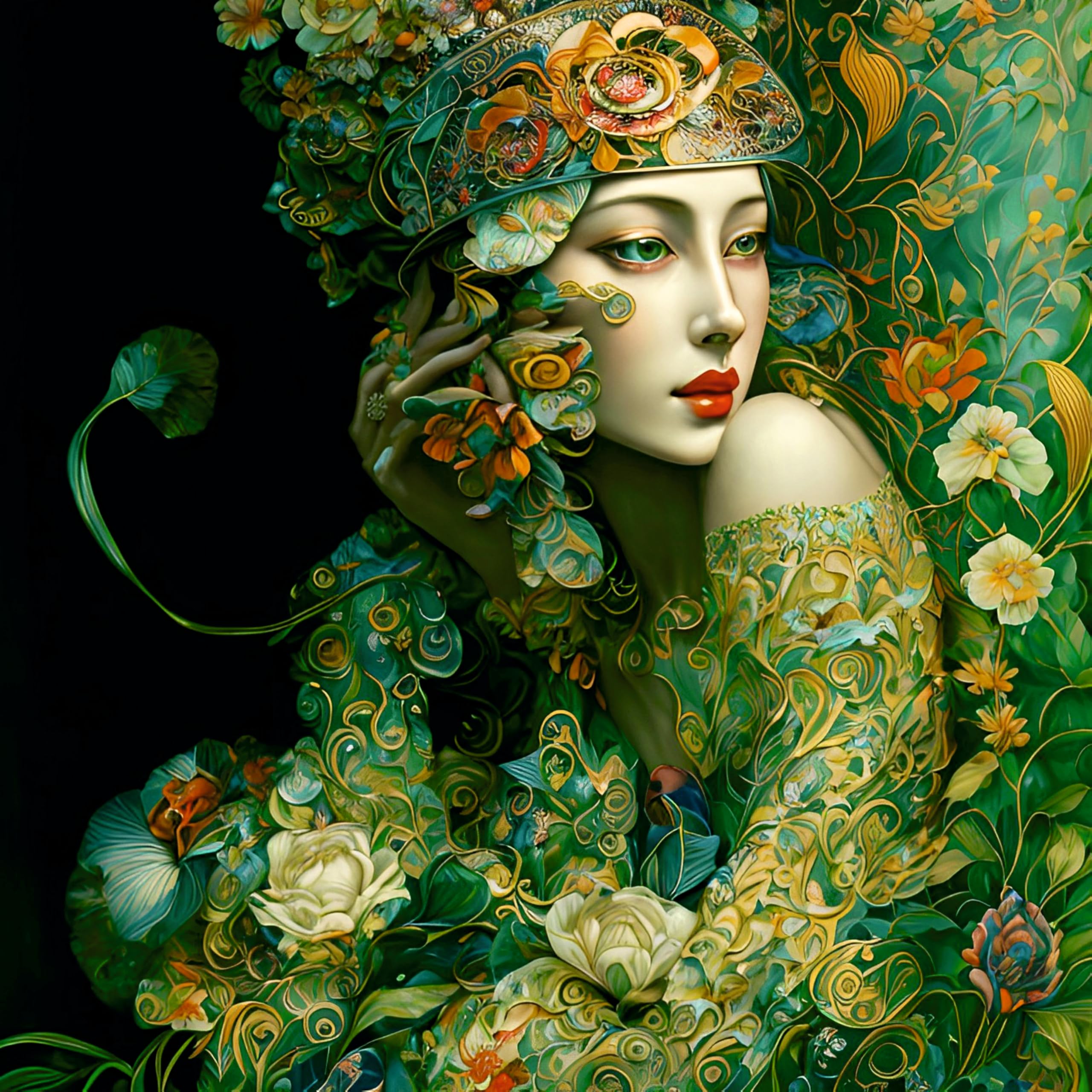Decoupage Rice Paper (2 pc) - 2 surreal women for Furniture Poster Craft Decoupage by CRAFT KREATIVELY