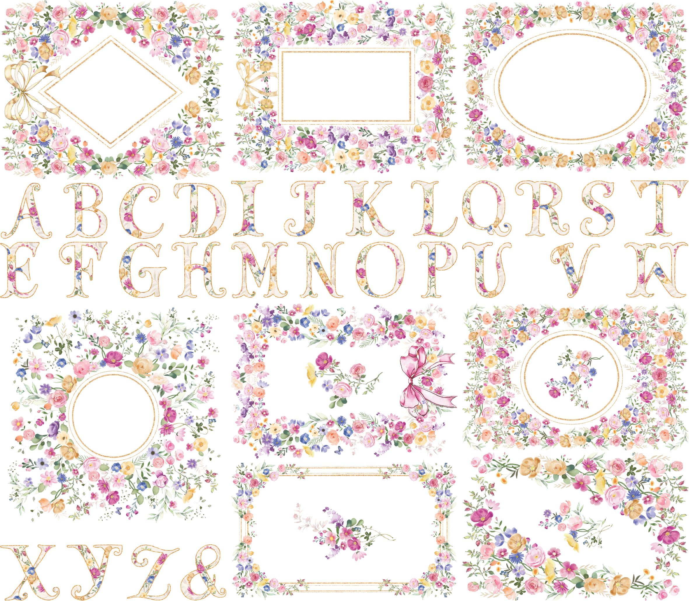 Letters n Frames Rice Paper - Hand Painted Decoupage Craft Cards