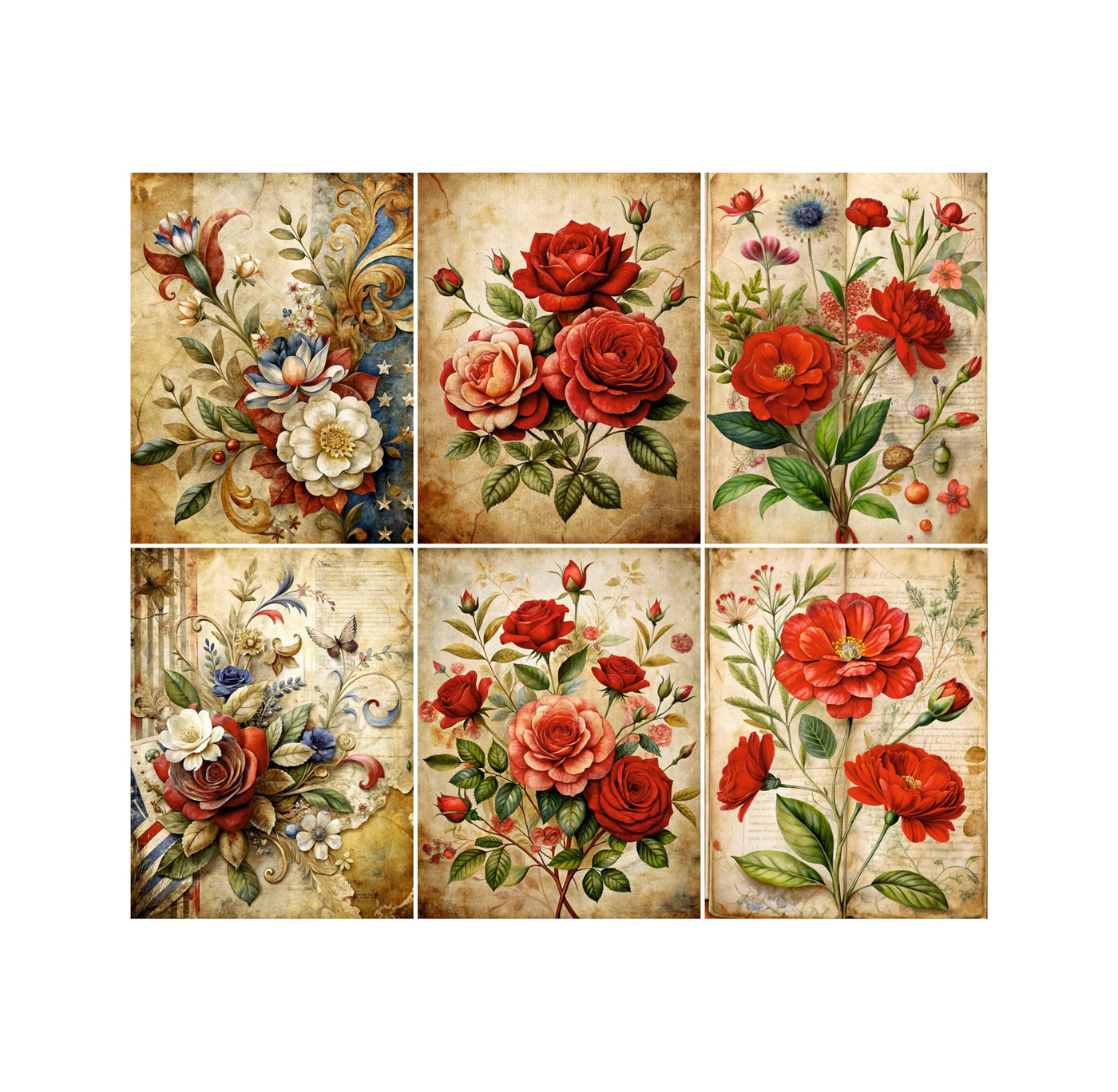 Decoupage Rice Papers - 6 Pieces | 6 Unique Designs | Versatile Decoupage Designs for Art Projects & Crafting by CRAFT KREATIVELY