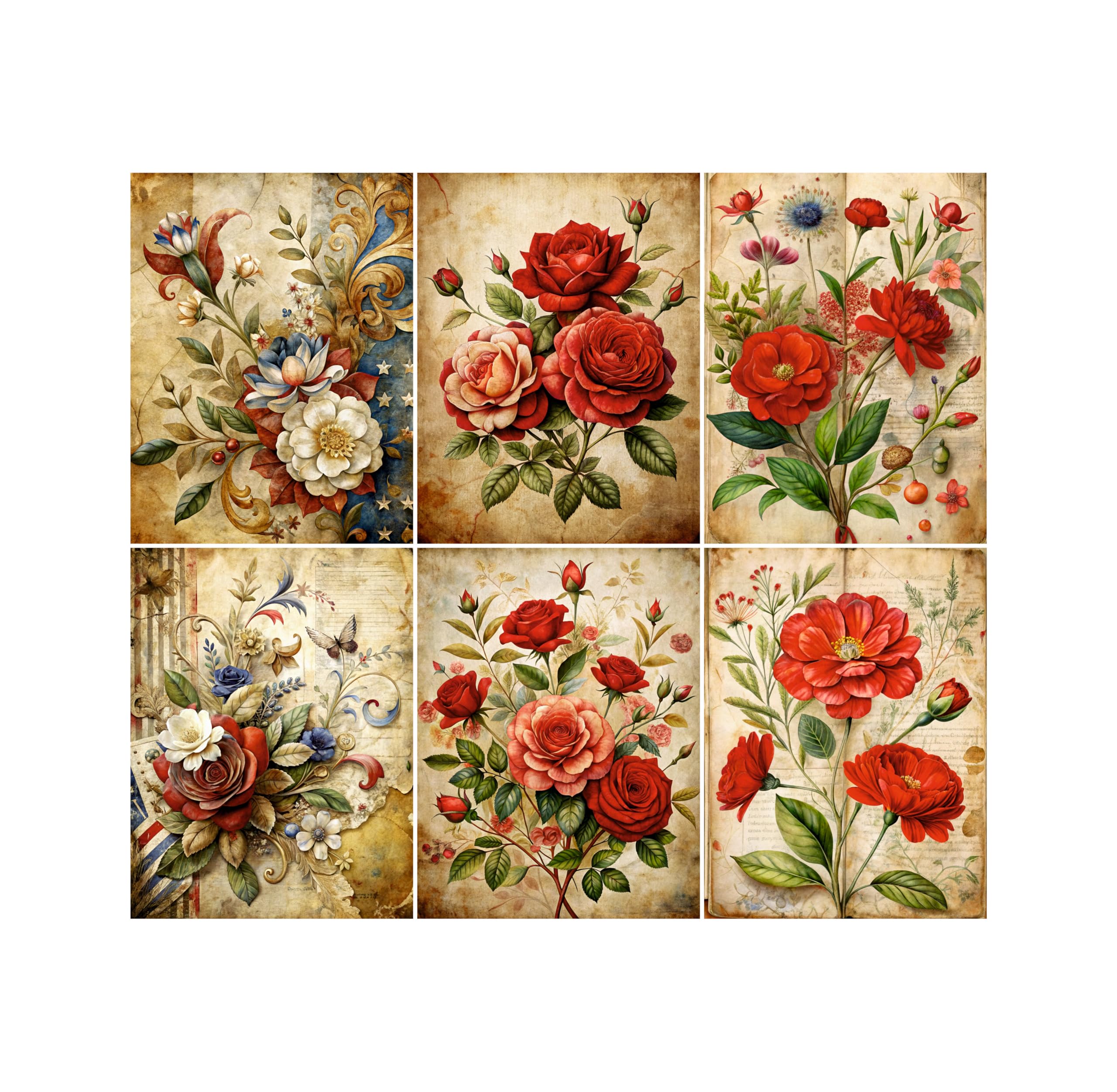 Decoupage Rice Papers - 6 Pieces | 6 Unique Designs | Versatile Decoupage Designs for Art Projects & Crafting by CRAFT KREATIVELY