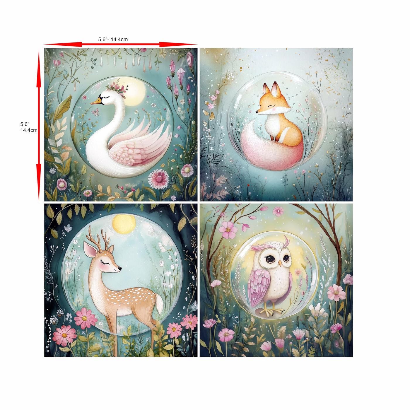 Animal Squares Rice Papers, 29 x 29cm (2 Sheets) – Decoupage Paper 8x Designs for Collage, Mixed Media, Card Making & Crafts, Decoupage by CRAFT KREATIVELY