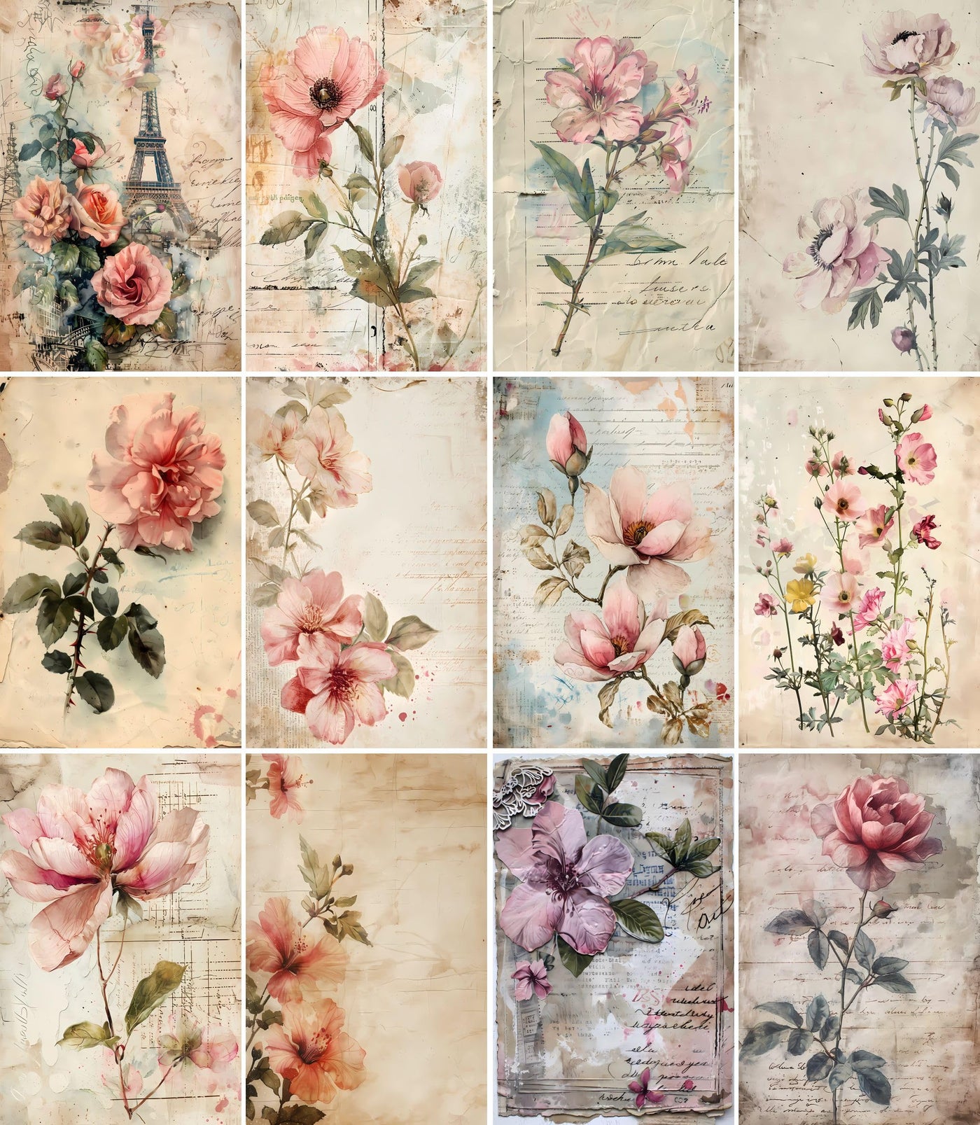 Decoupage Rice Paper, 20 x 26.5cm (6 Sheets) – 6x Decoupage Papers for Collage, Mixed Media, Card Making & Crafts, Decoupage by CRAFT KREATIVELY