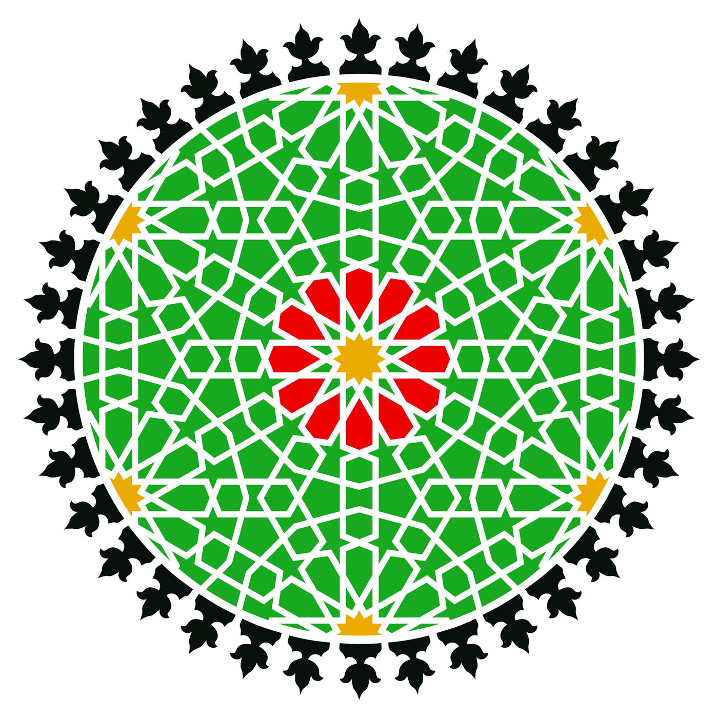 Islamic Geometric Stencil - 25.5 x 25.5cm (M) - Reusable Sacred Geometry Mandala Wall Stencil Template
