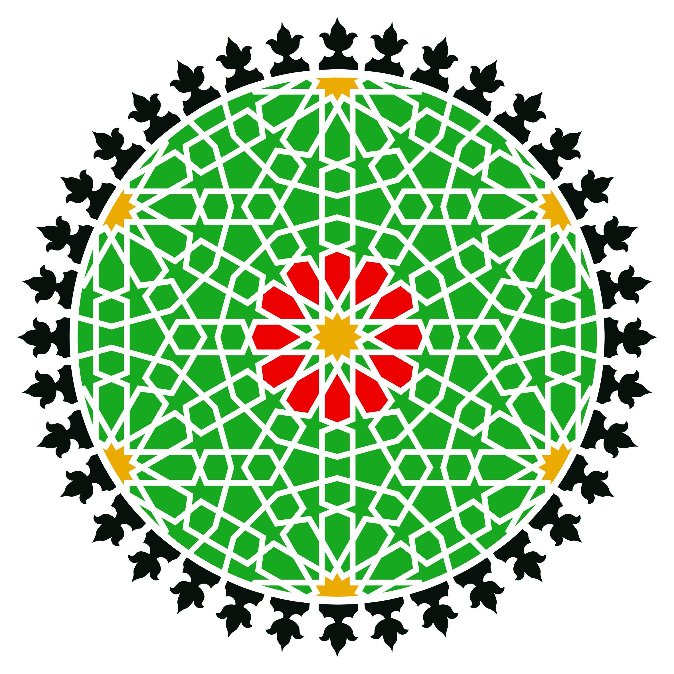 Islamic Geometric Stencil - 25.5 x 25.5cm (M) - Reusable Sacred Geometry Mandala Wall Stencil Template