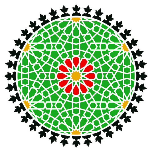 Islamic Geometric Stencil - 25.5 x 25.5cm (M) - Reusable Sacred Geometry Mandala Wall Stencil Template