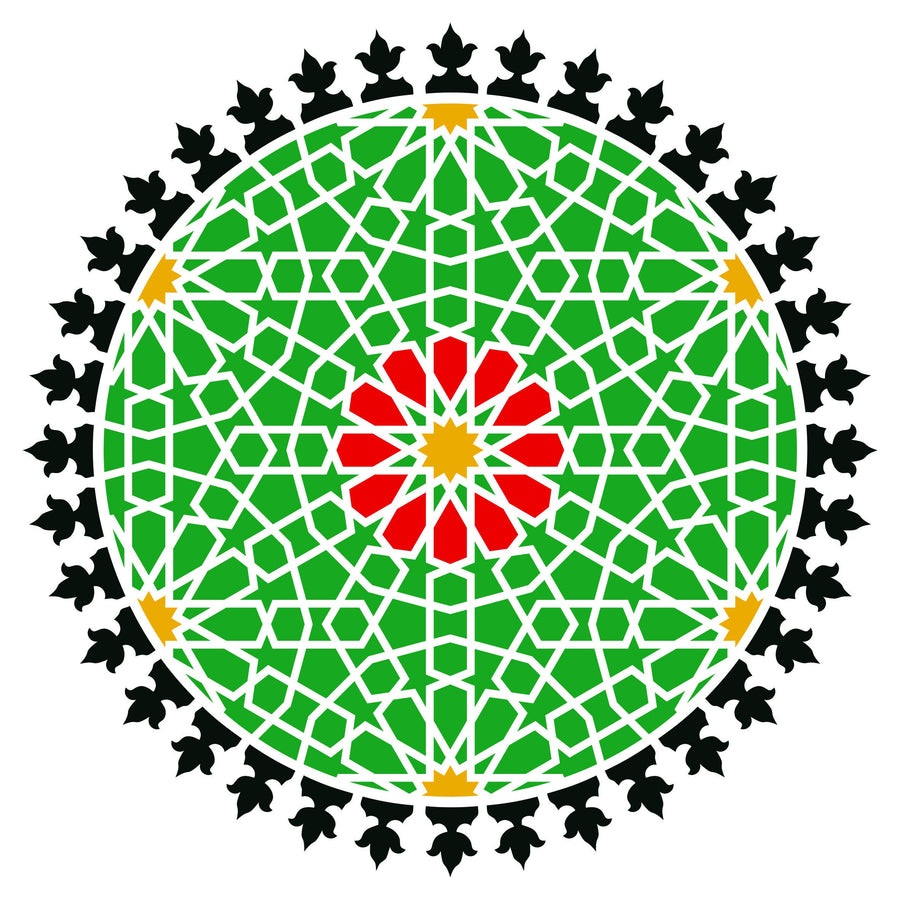 Islamic Geometric Stencil - 25.5 x 25.5cm (M) - Reusable Sacred Geometry Mandala Wall Stencil Template