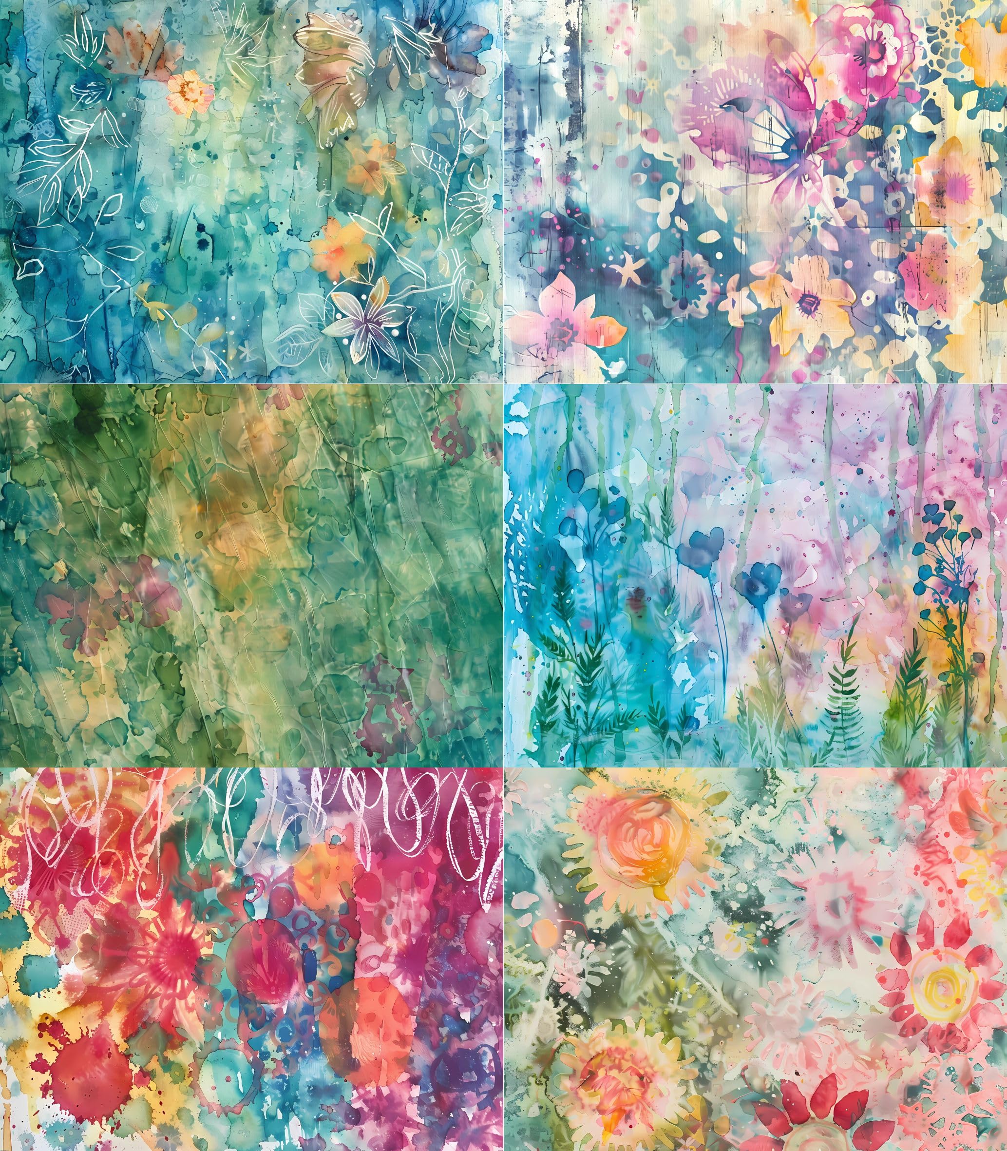 Abstract Flora Rice Papers – Decoupage Paper 6x Designs for Collage, Mixed Media, Card Making & Crafts, Decoupage by CRAFT KREATIVELY